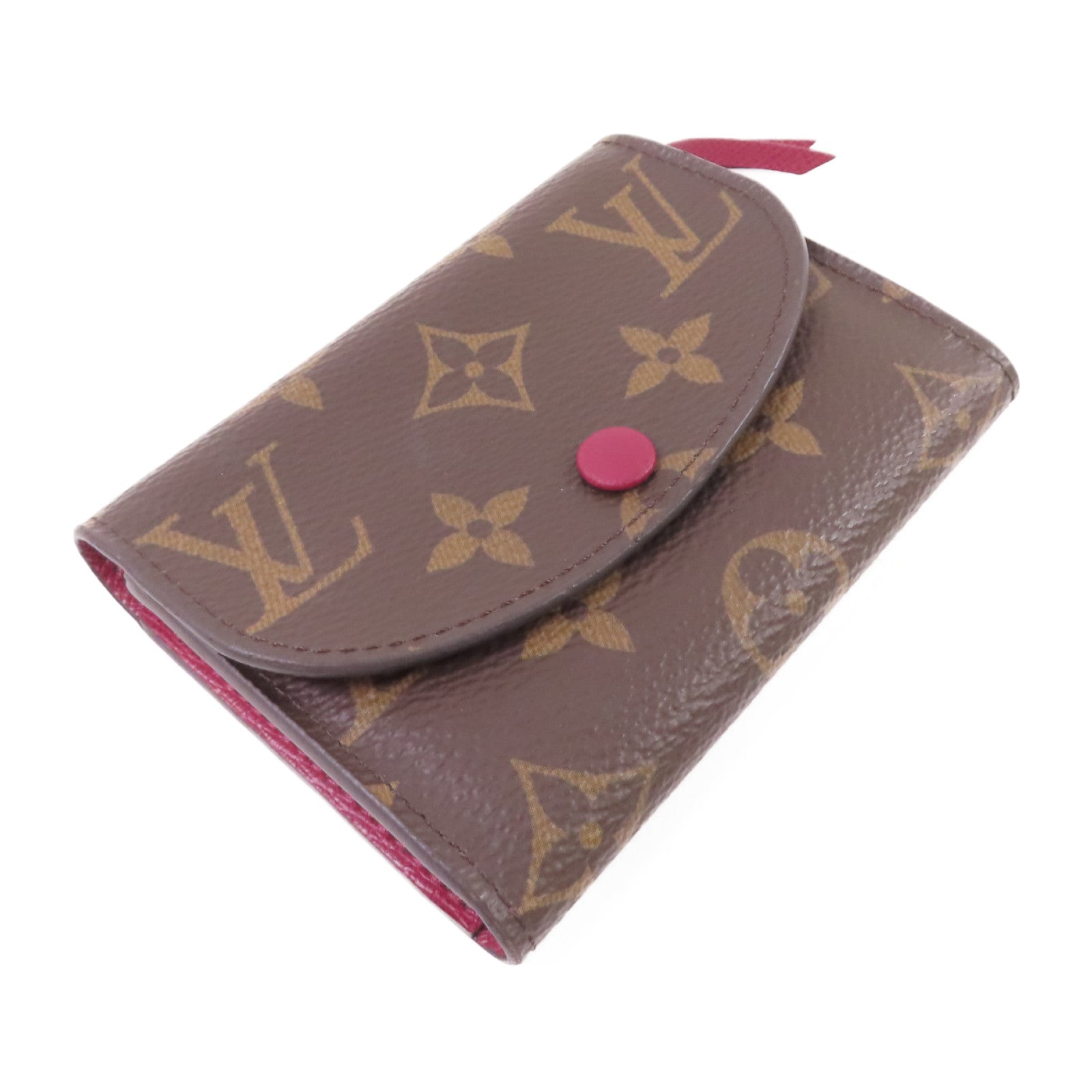 LOUIS VUITTON Monogram Rosalie Coin Case金扣零錢包啡色/酒紅色
