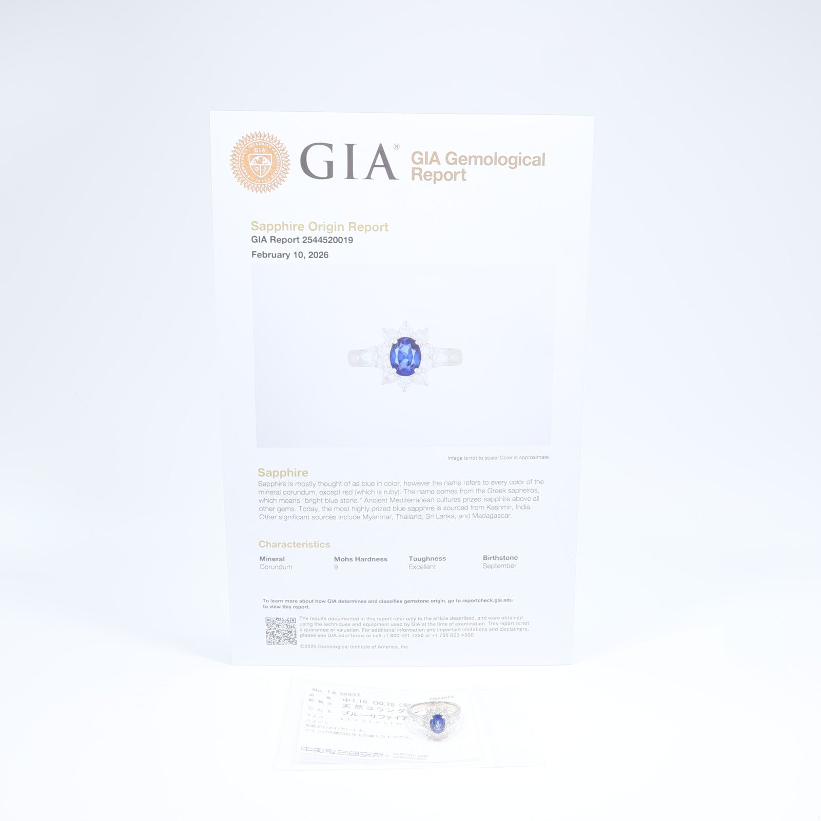 JEWELRY PT900鉑金Sapphire Diamond Ring藍寶石/鑽石戒指