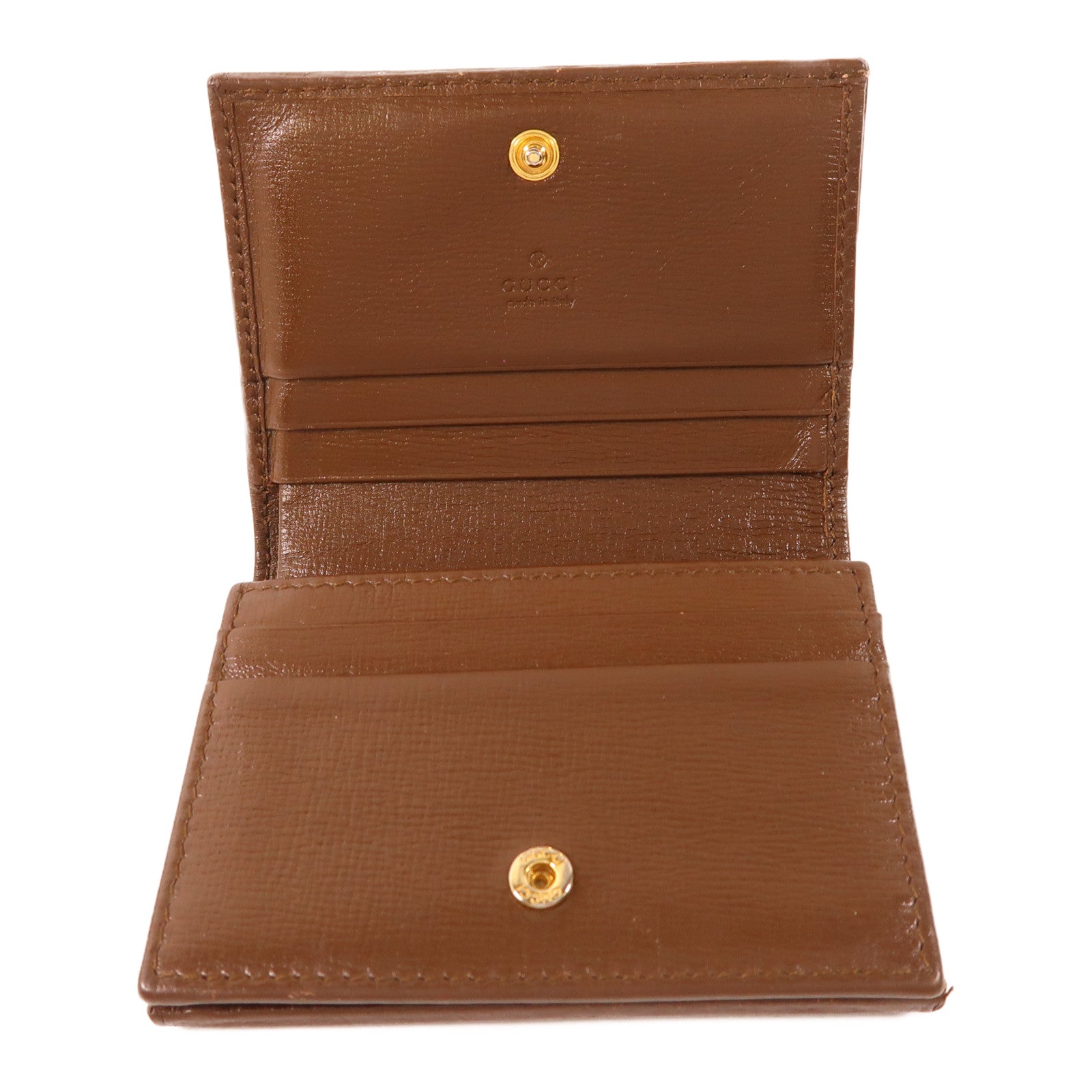 GUCCI 塗層帆布Horsebit 1955金扣錢包