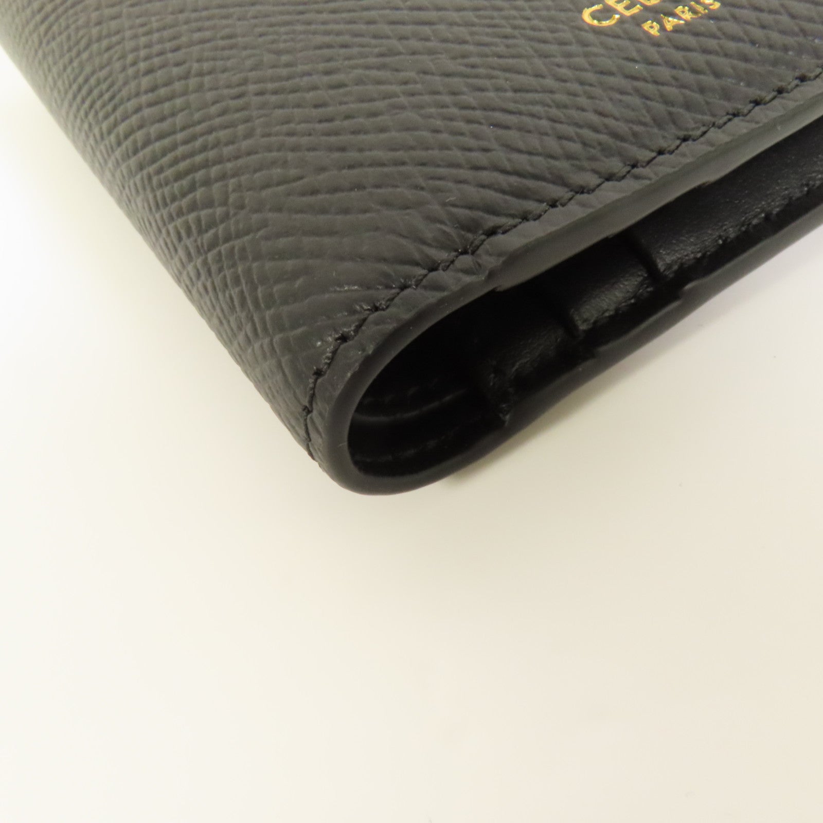 CELINE 牛皮皮革Triomphe Compact Wallet金扣錢包