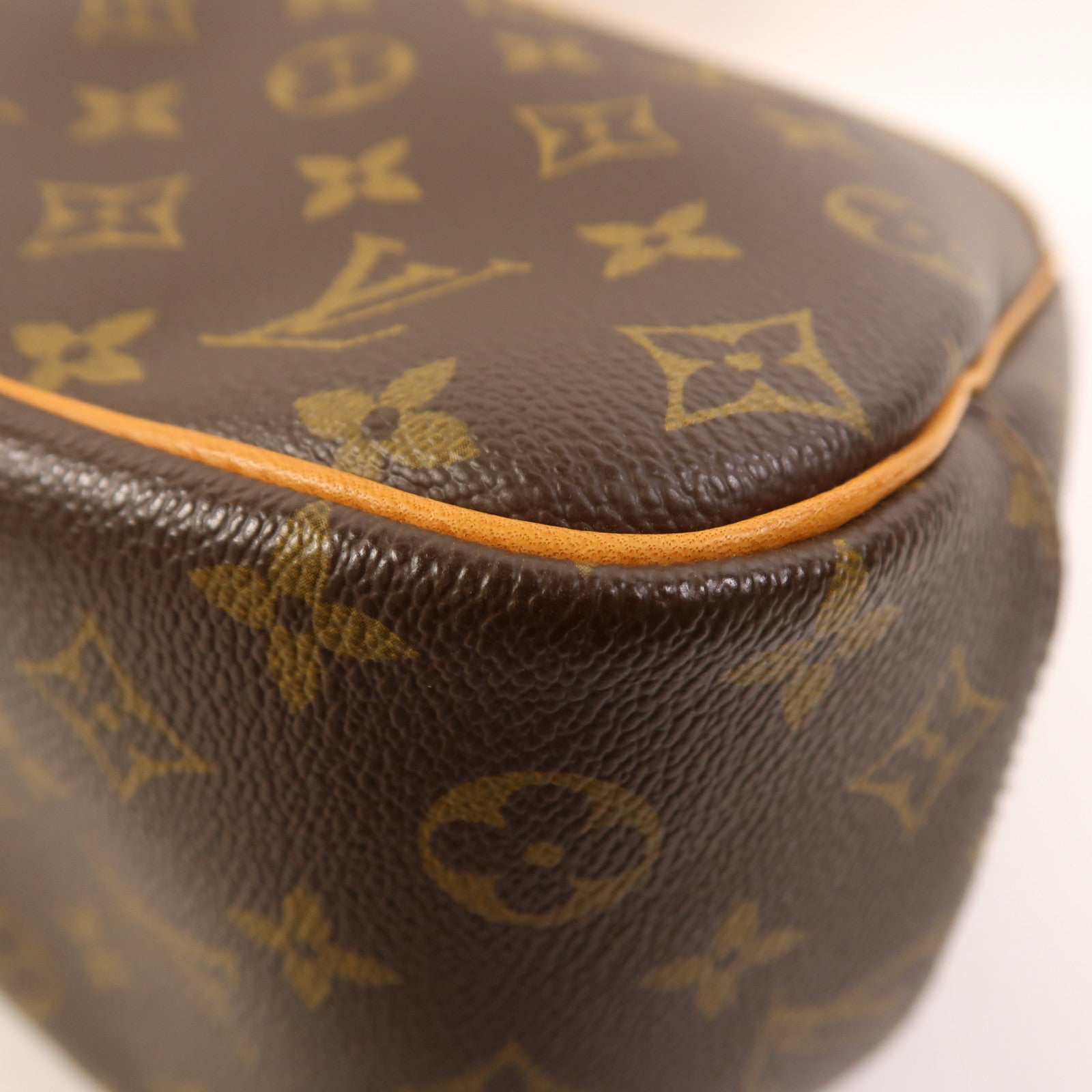 LOUIS VUITTON Monogram Deauville金扣手挽袋棕色