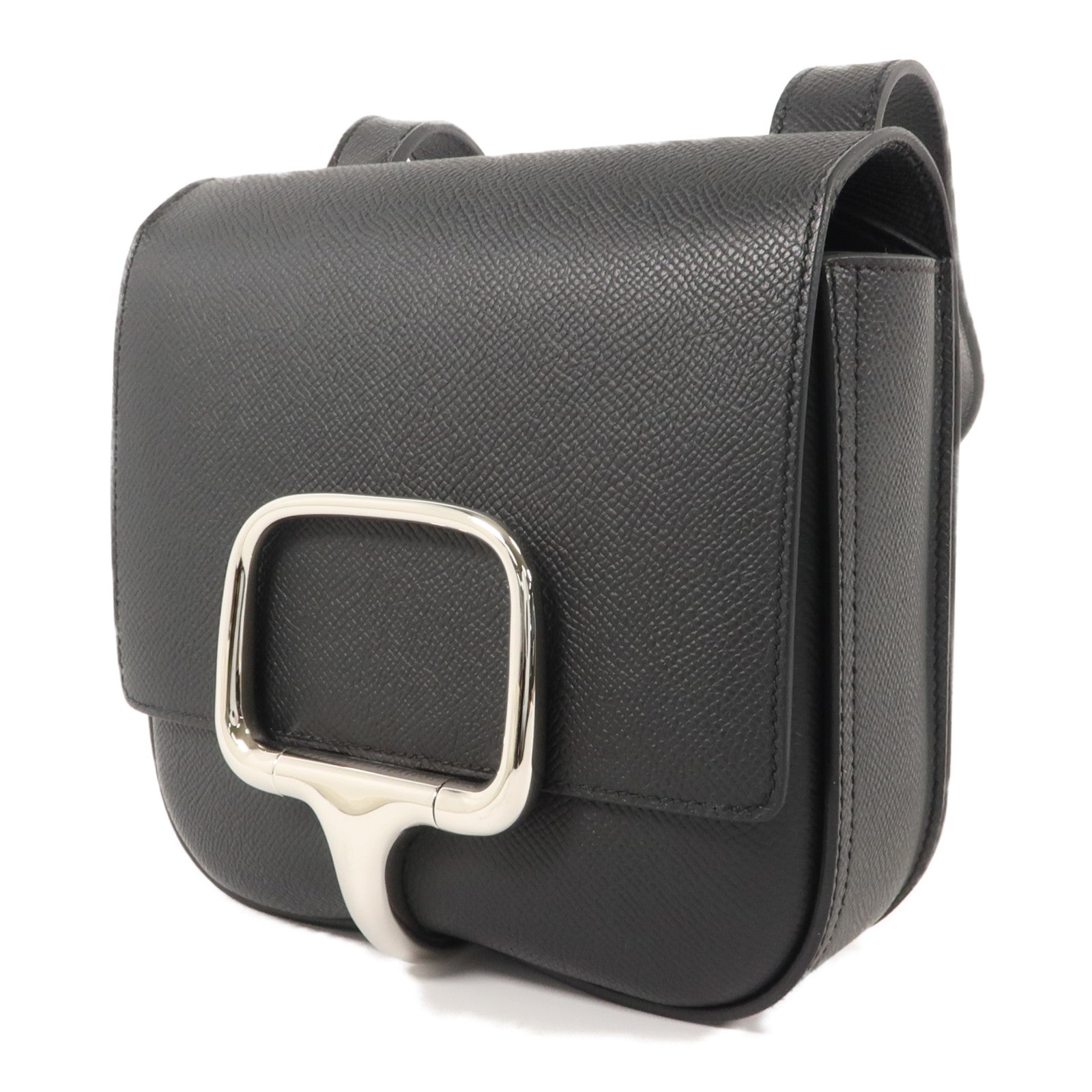 HERMES Epsom皮革Della Cavalleria Mini肩背袋Noir