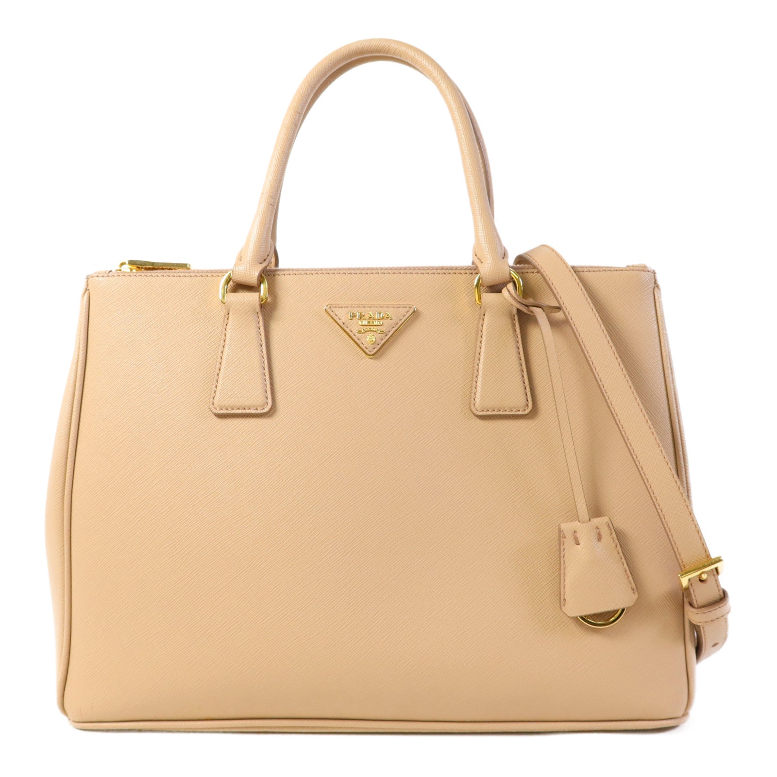 PRADA Saffiano皮革Galleria金扣手挽肩背兩用袋