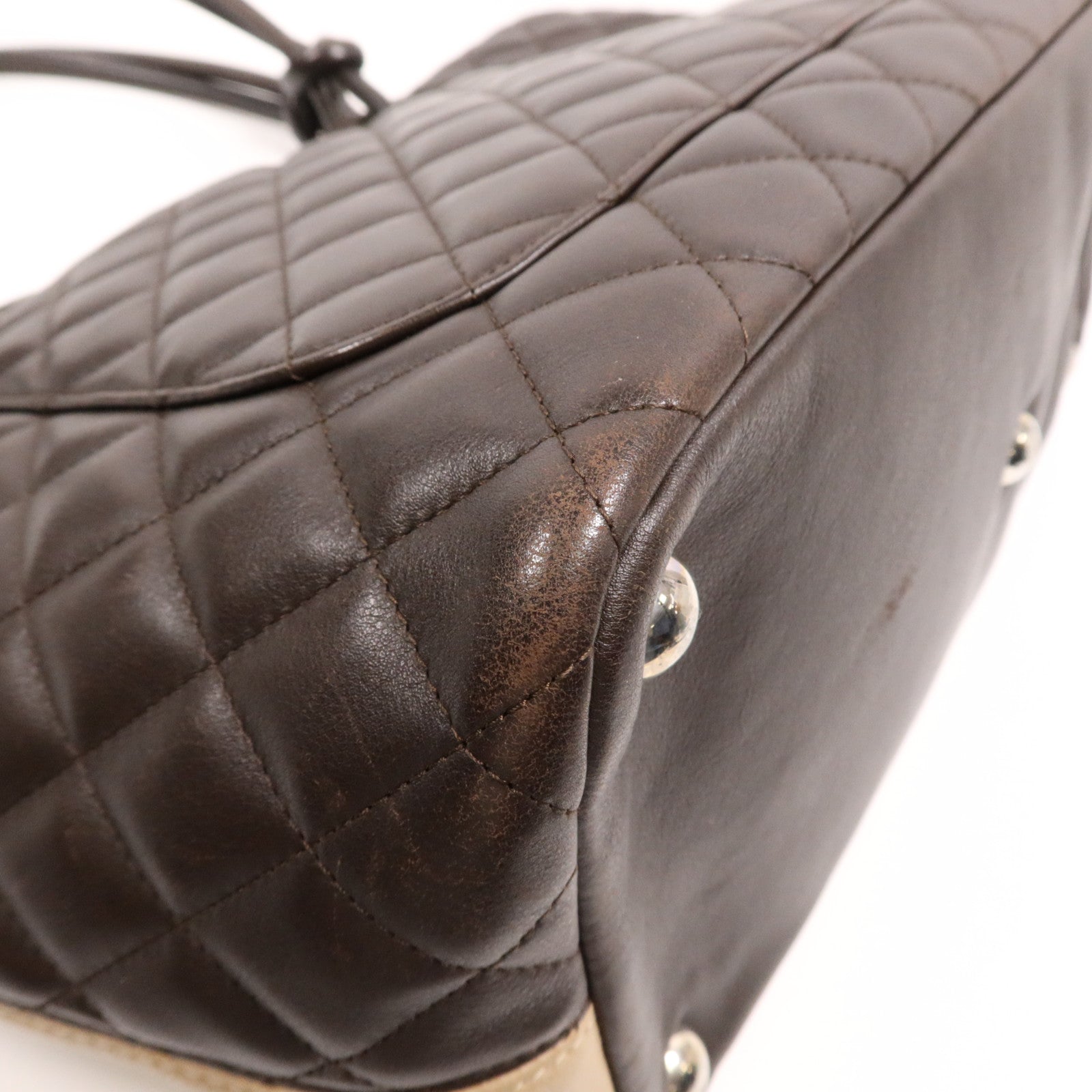 CHANEL 牛皮皮革Cambon Tote Bag銀扣手挽袋