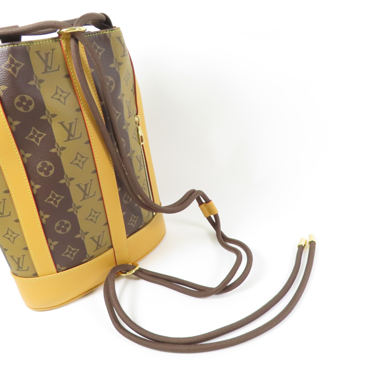 LOUIS VUITTON Monogram Stripe Nigo Randonnee金扣背包