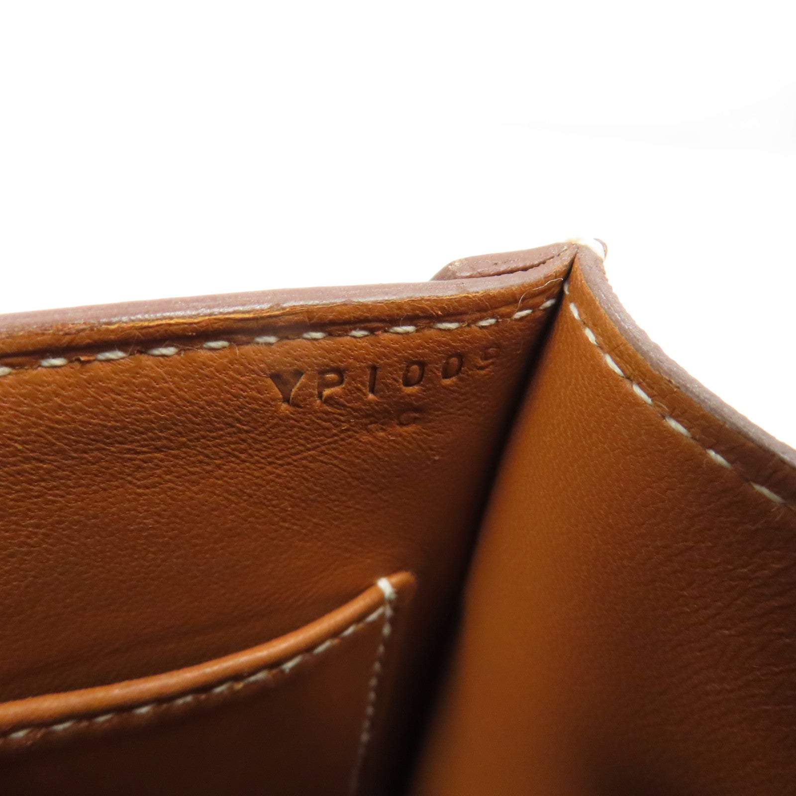 HERMES Epsom皮革Verrou 21金扣肩背袋Gold/啡色