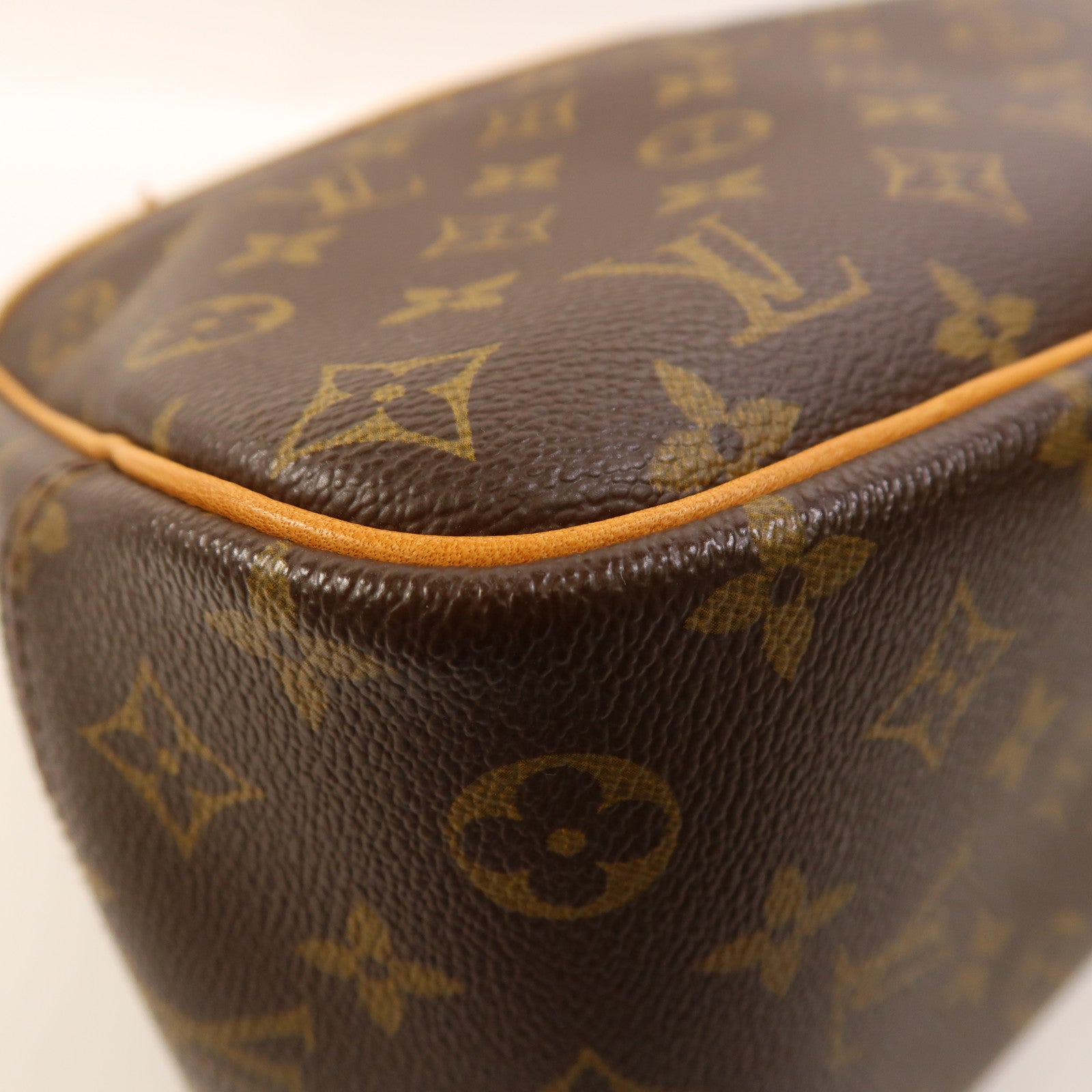 LOUIS VUITTON Monogram Deauville金扣手挽袋棕色