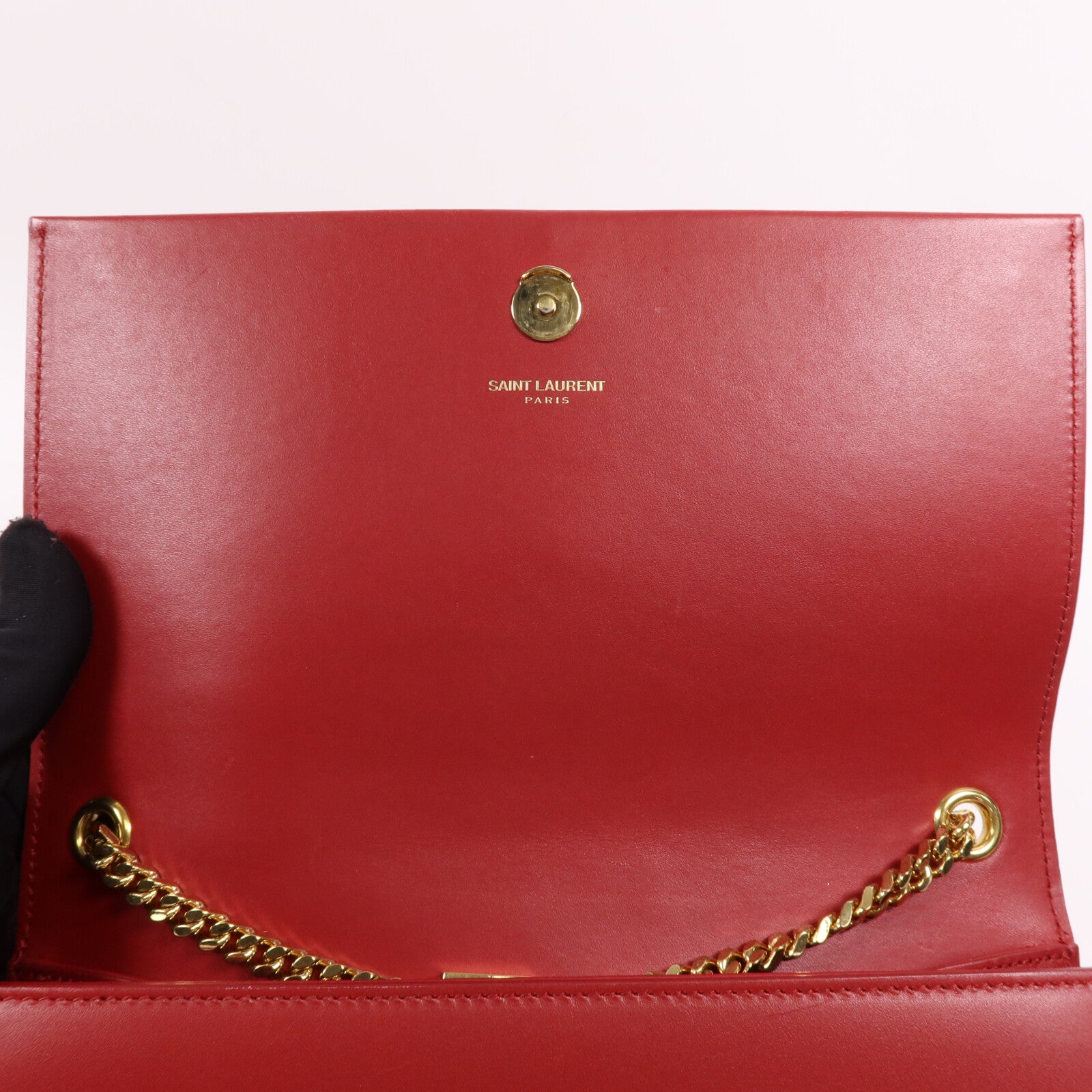 YVES SAINT LAURENT 牛皮皮革Kate Tassel金扣鏈帶肩背袋