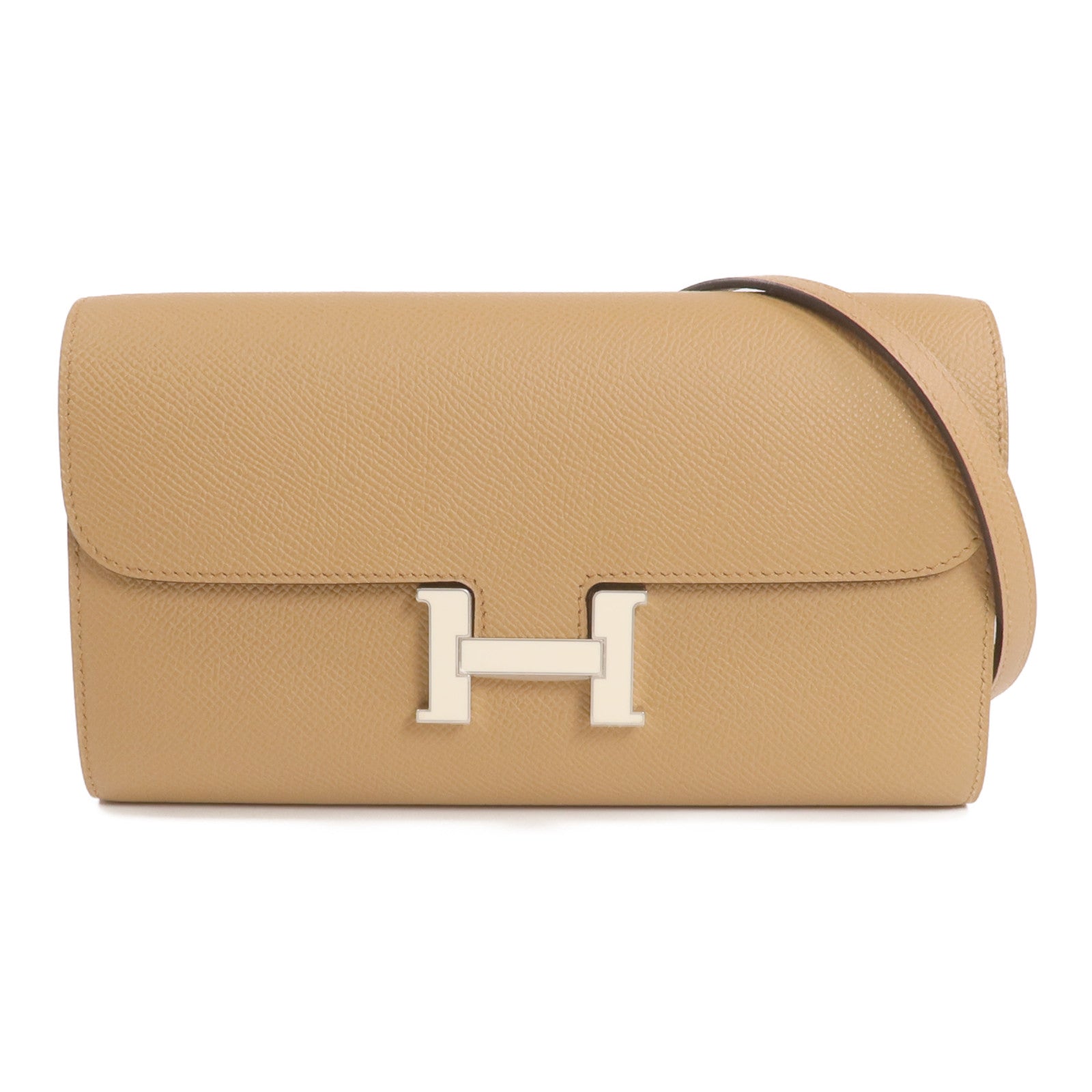 HERMES Epsom皮革Constance To Go銀扣肩背袋Chai