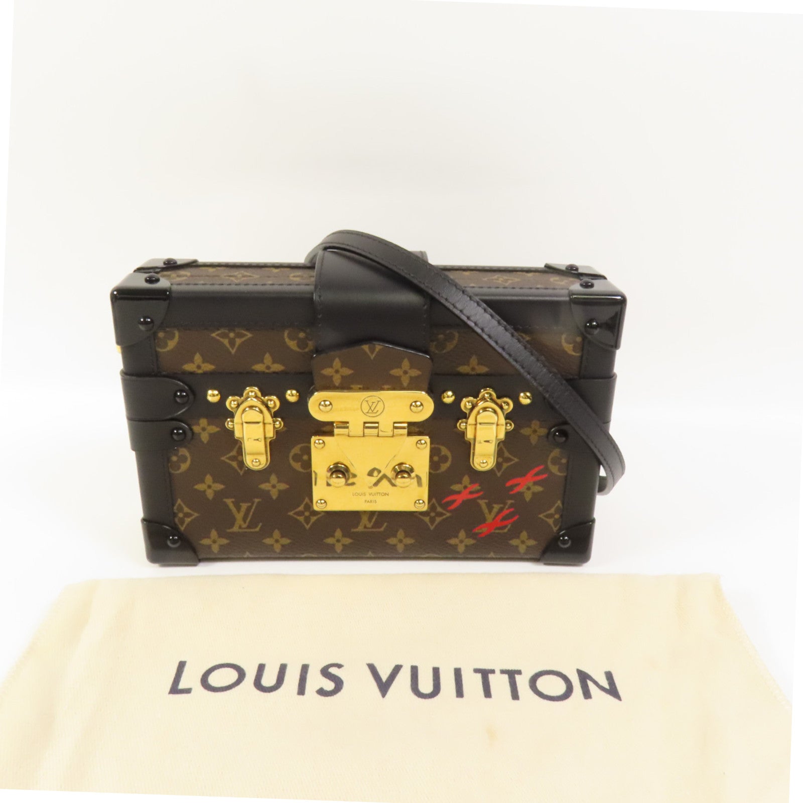 LOUIS VUITTON 【激減優惠】Monogram Petite Malle金扣肩背袋