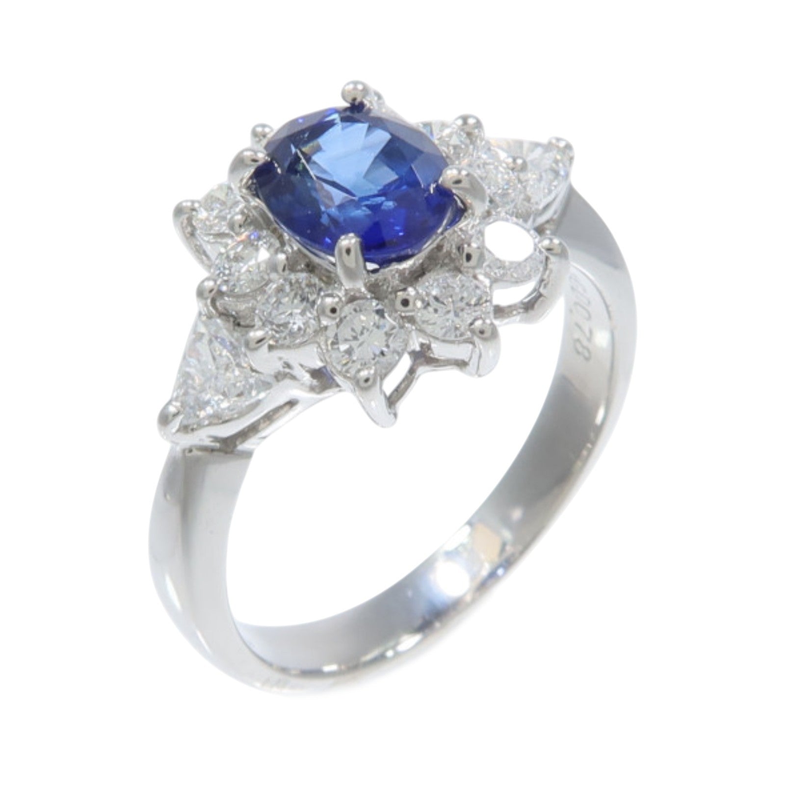 JEWELRY PT900鉑金Sapphire Diamond Ring藍寶石/鑽石戒指