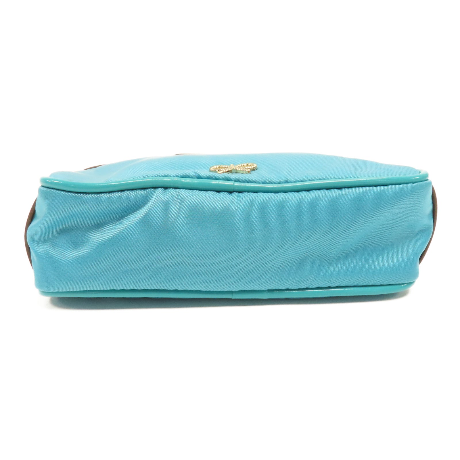 ANYA HINDMARCH 尼龍Clutch Bag金扣手拿包藍色