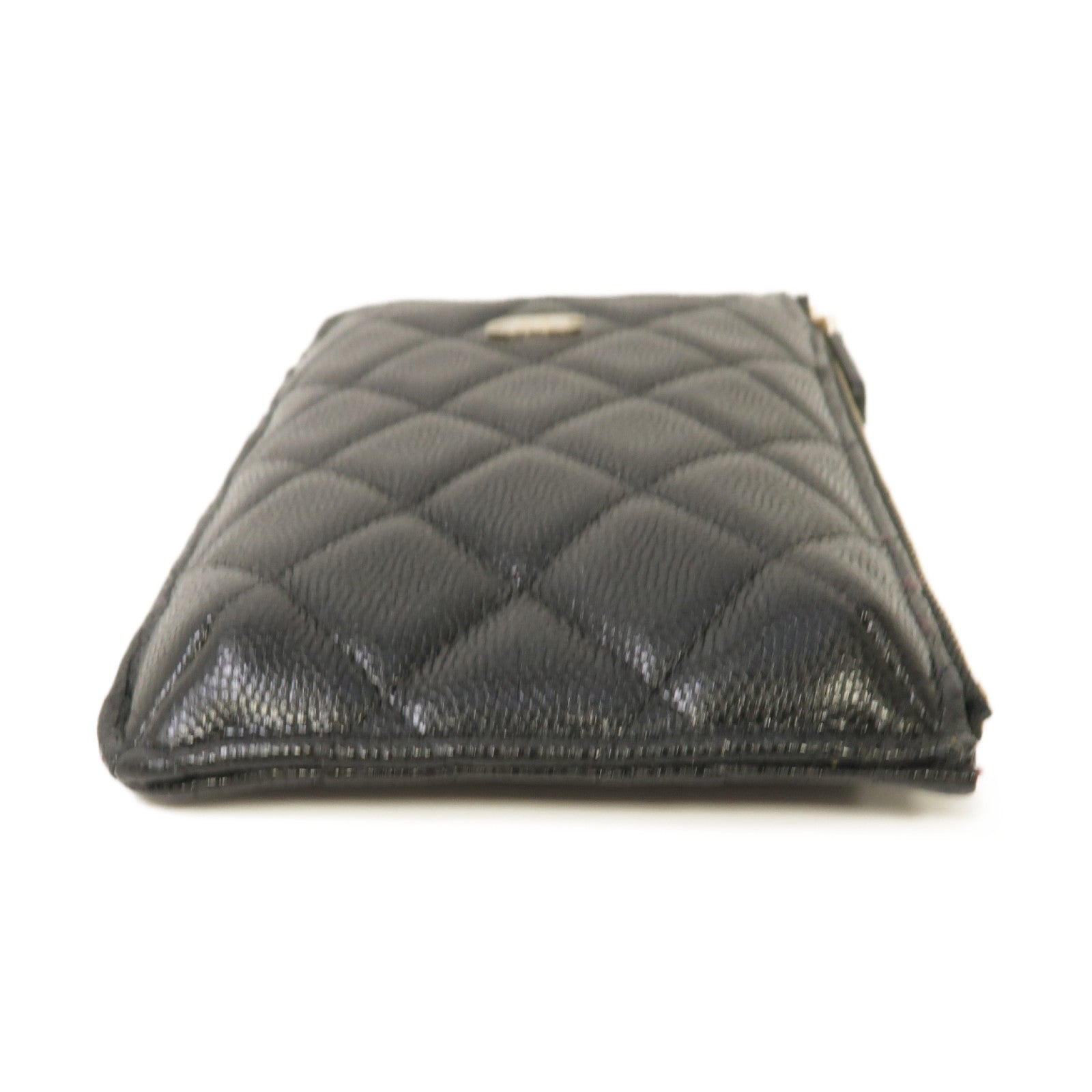CHANEL 【激減優惠】菱格Caviar皮革Clutch Bag金扣手拿包黑色