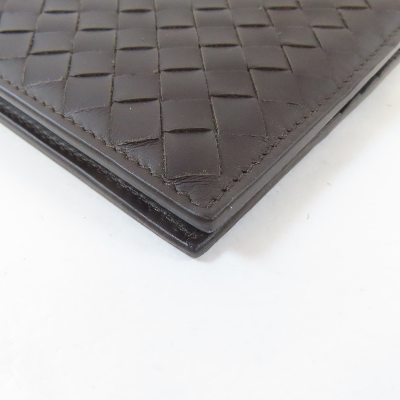 BOTTEGA VENETA 織紋羊皮皮革Bifold Wallet錢包啡色