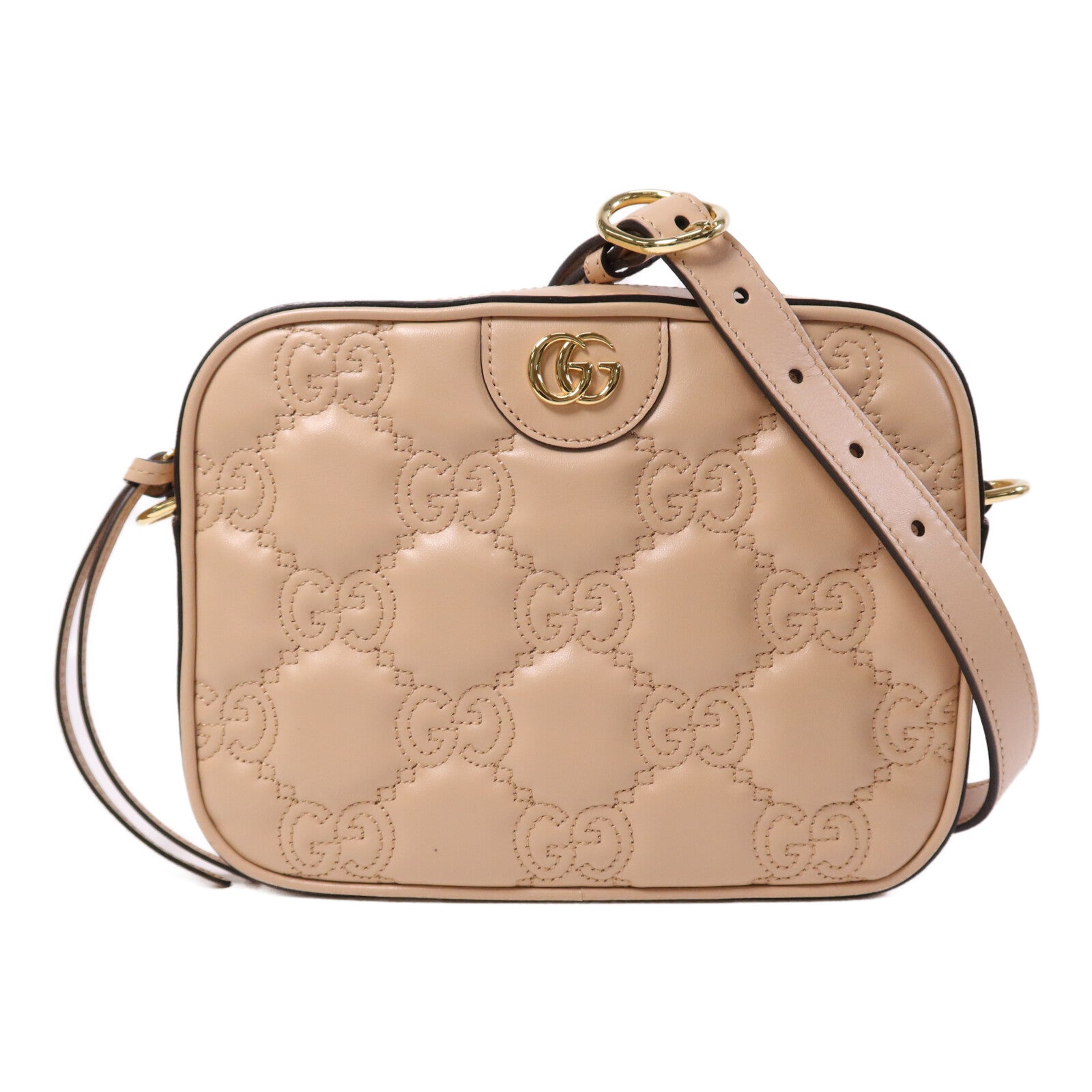 GUCCI 【激減優惠】牛皮皮革GG Matelasse Small Shoulder金扣肩背袋