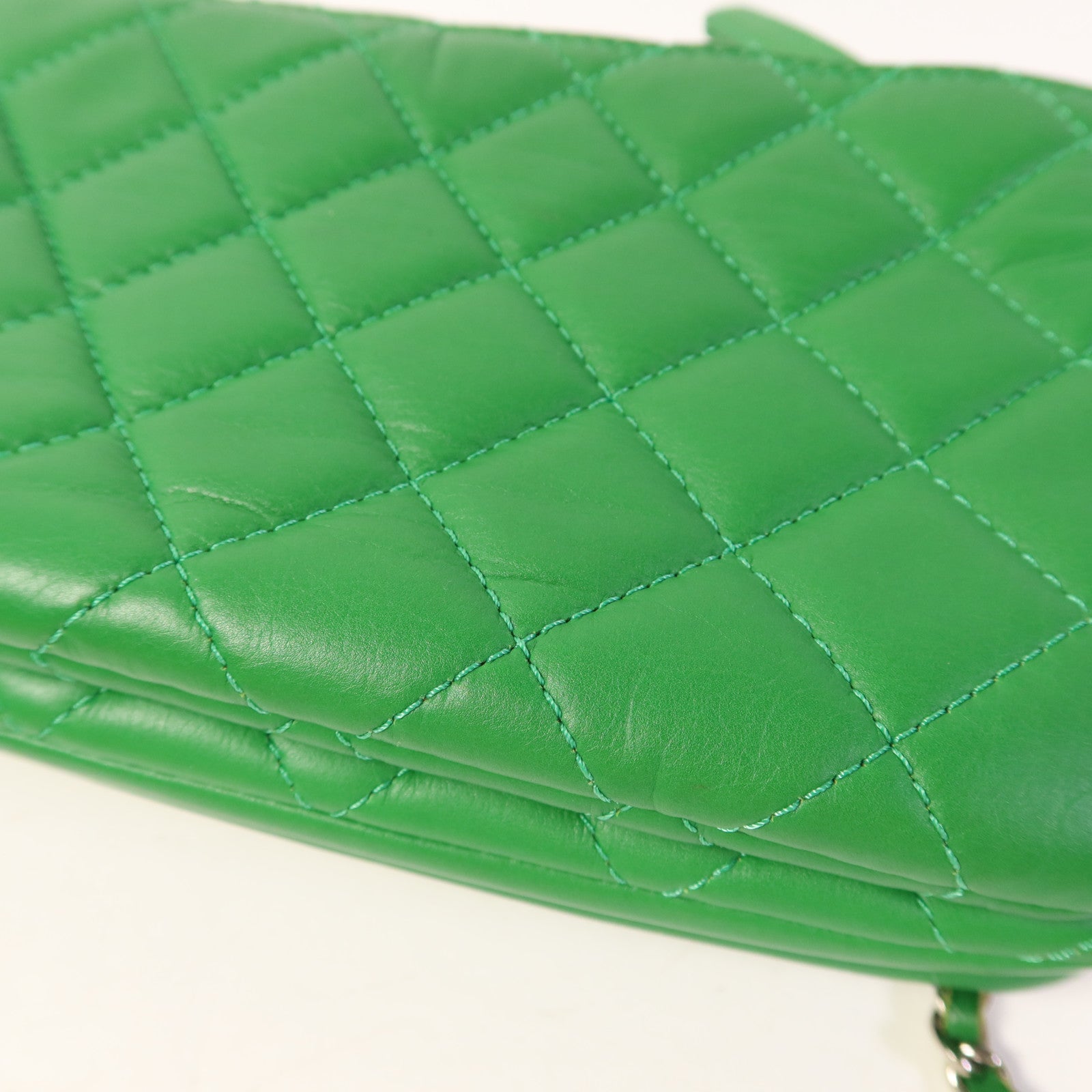 CHANEL 羊皮皮革Chain Shoulder Bag銀扣鏈帶肩背袋