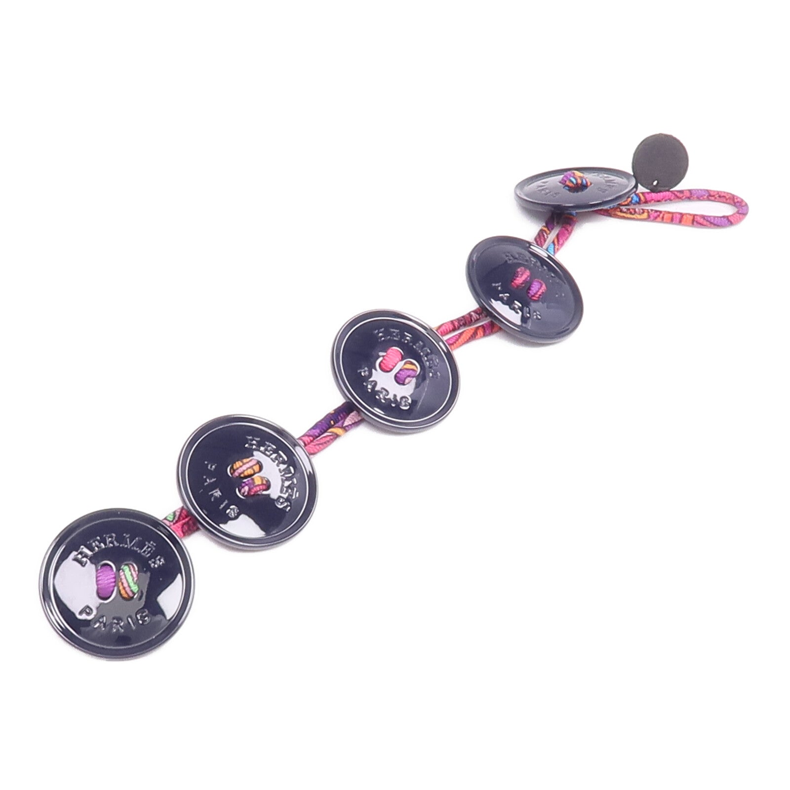HERMES 絲質Petit H Button Bracelet手帶