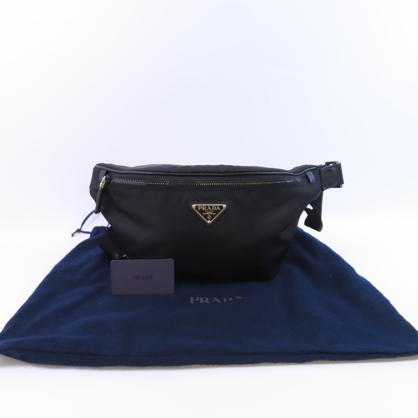 PRADA 尼龍Waist Bag銀扣腰包