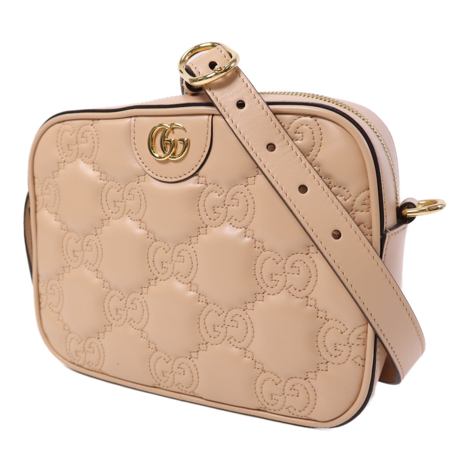 GUCCI 【激減優惠】牛皮皮革GG Matelasse Small Shoulder金扣肩背袋