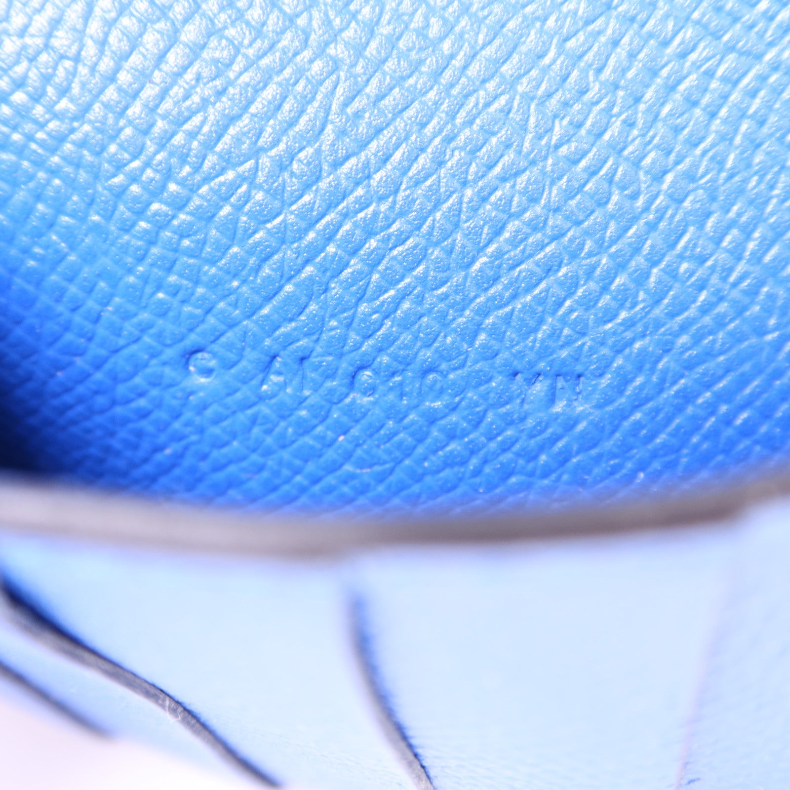 HERMES Epsom皮革Kelly Short Wallet金扣錢包Blue Zanzibar