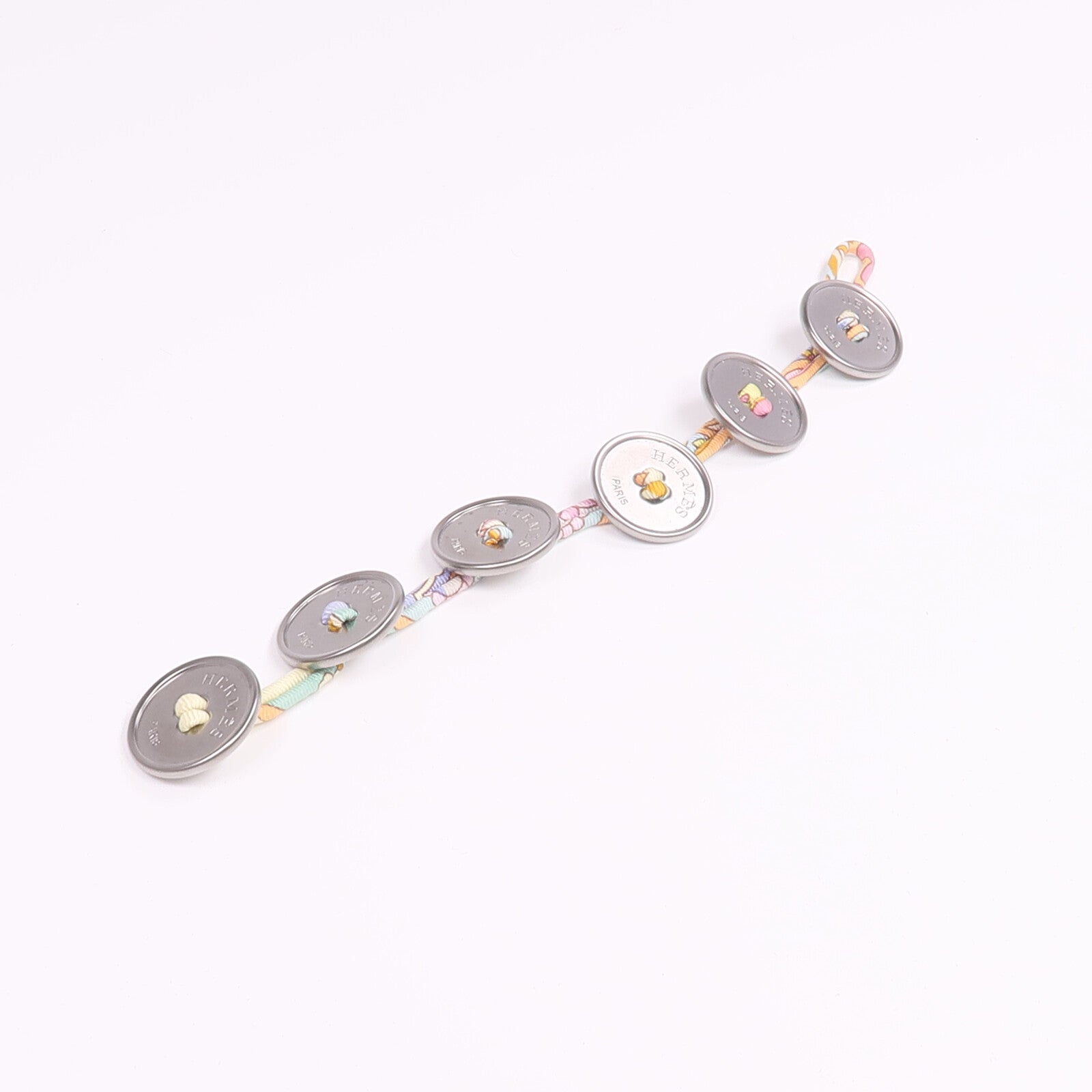 HERMES 絲質Petit H Button Bracelet手帶