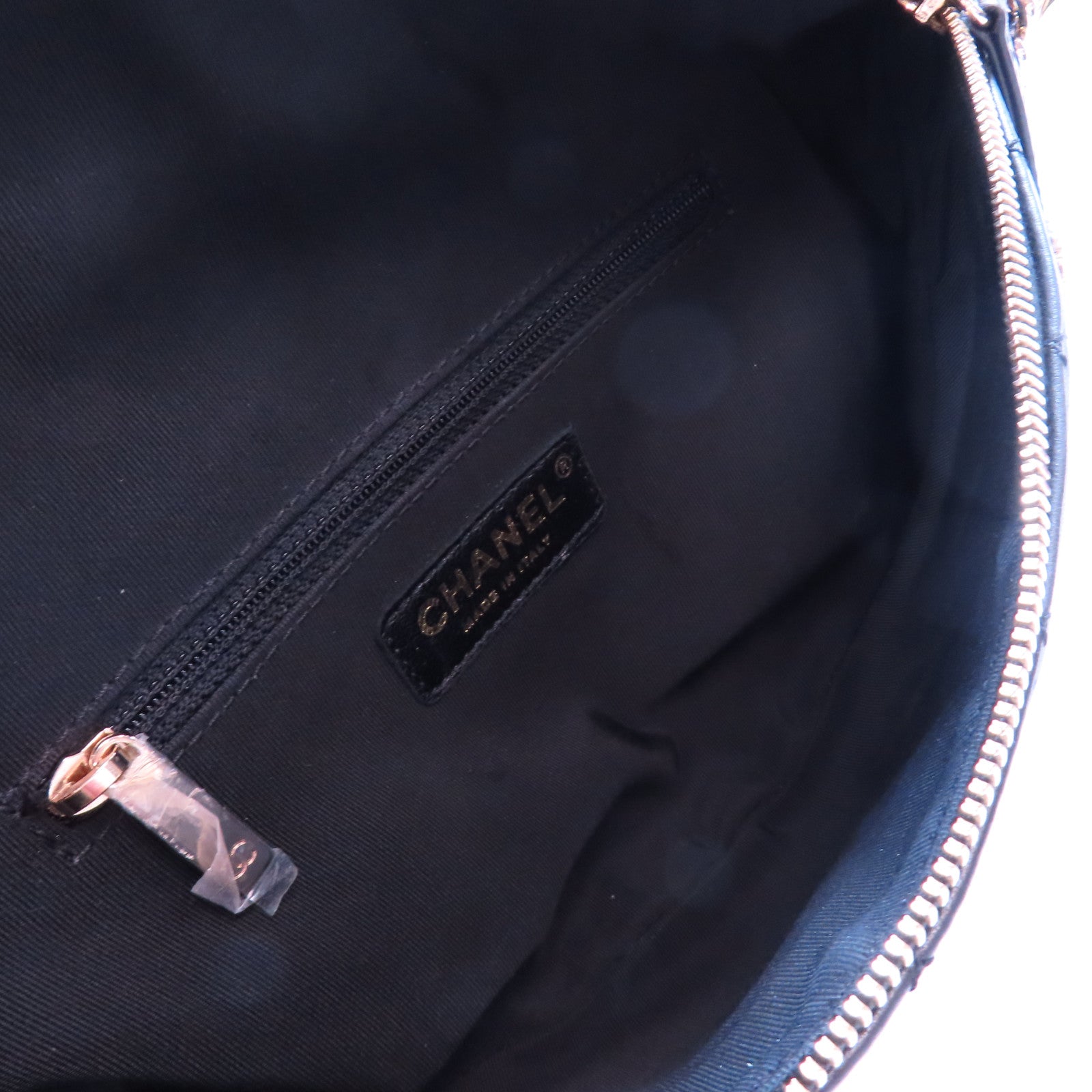 CHANEL 牛皮皮革Waist Bag金扣腰包黑色