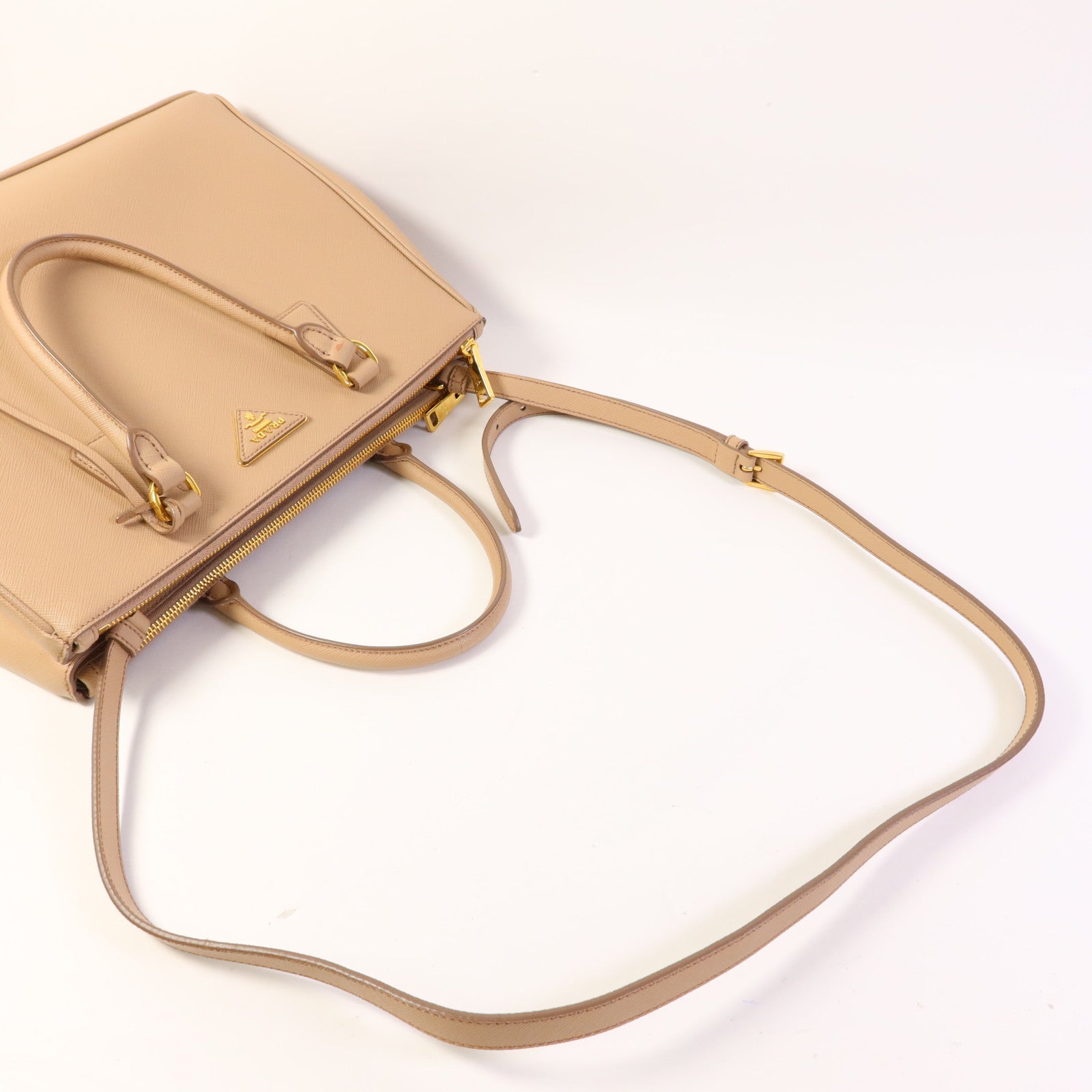 PRADA Saffiano皮革Galleria金扣手挽肩背兩用袋