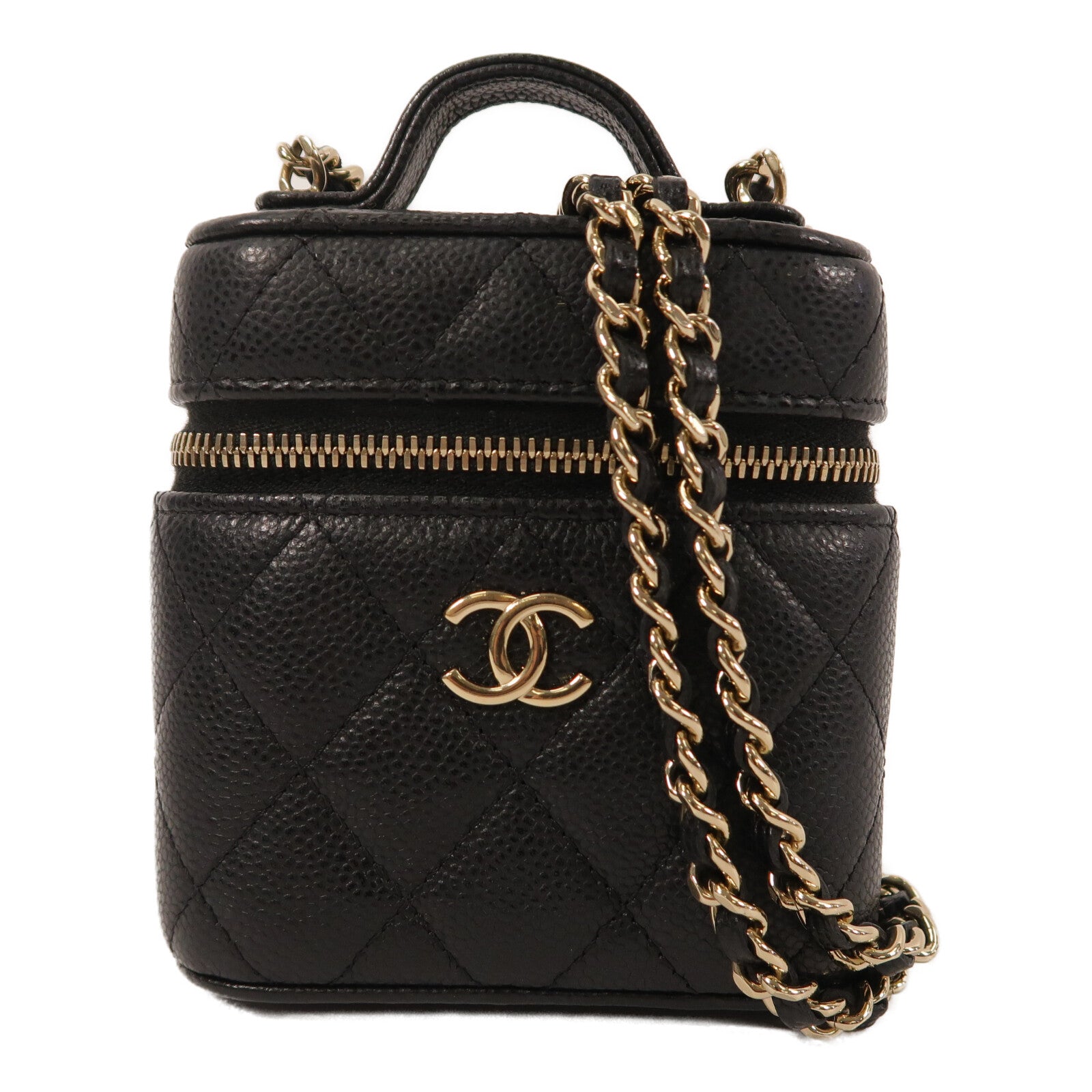 CHANEL 牛皮皮革Small Vanity With Chain鏈帶肩背袋