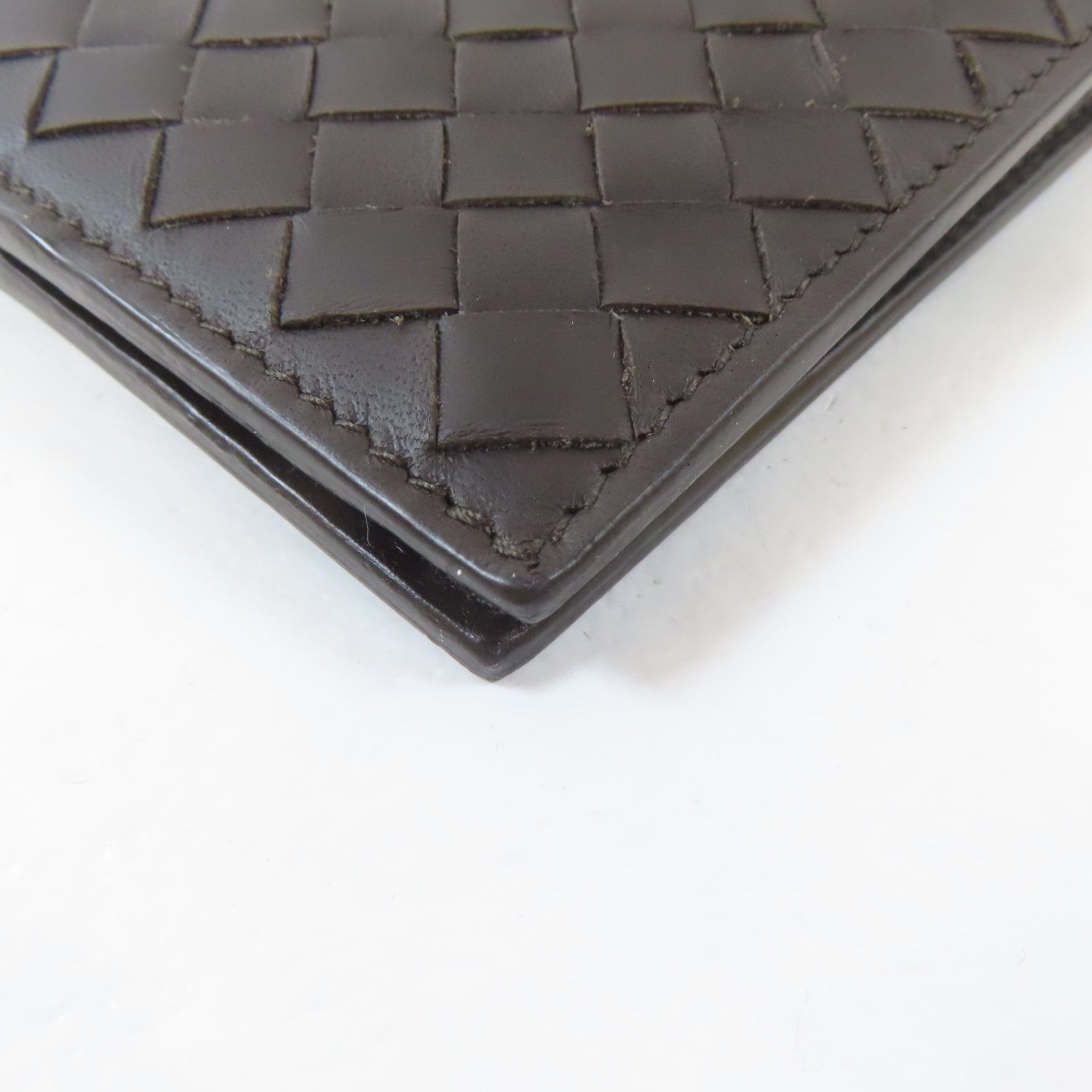 BOTTEGA VENETA 織紋羊皮皮革Bifold Wallet錢包啡色