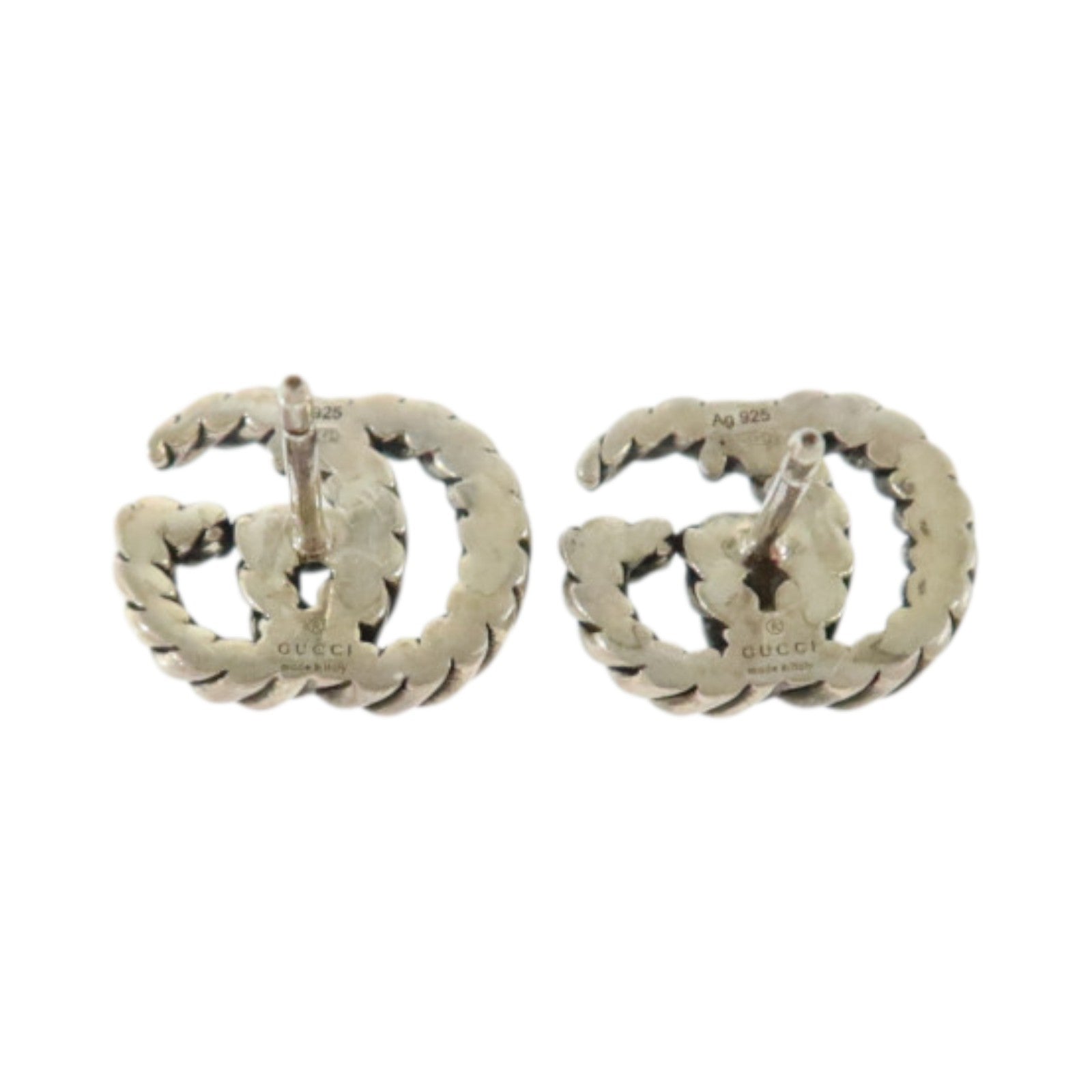 GUCCI 925純銀GG Marmont Stud Earrings耳環
