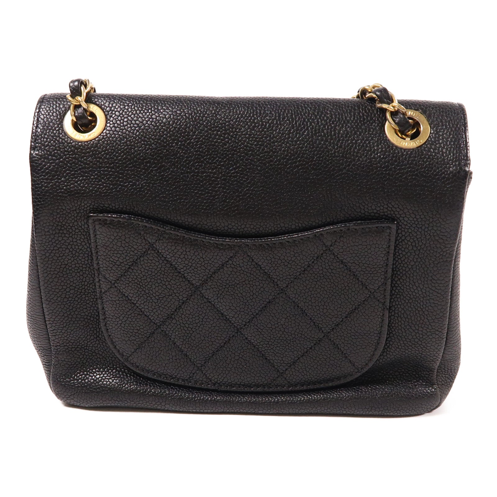CHANEL 牛皮皮革Chain Shoulder金扣鏈帶肩背袋