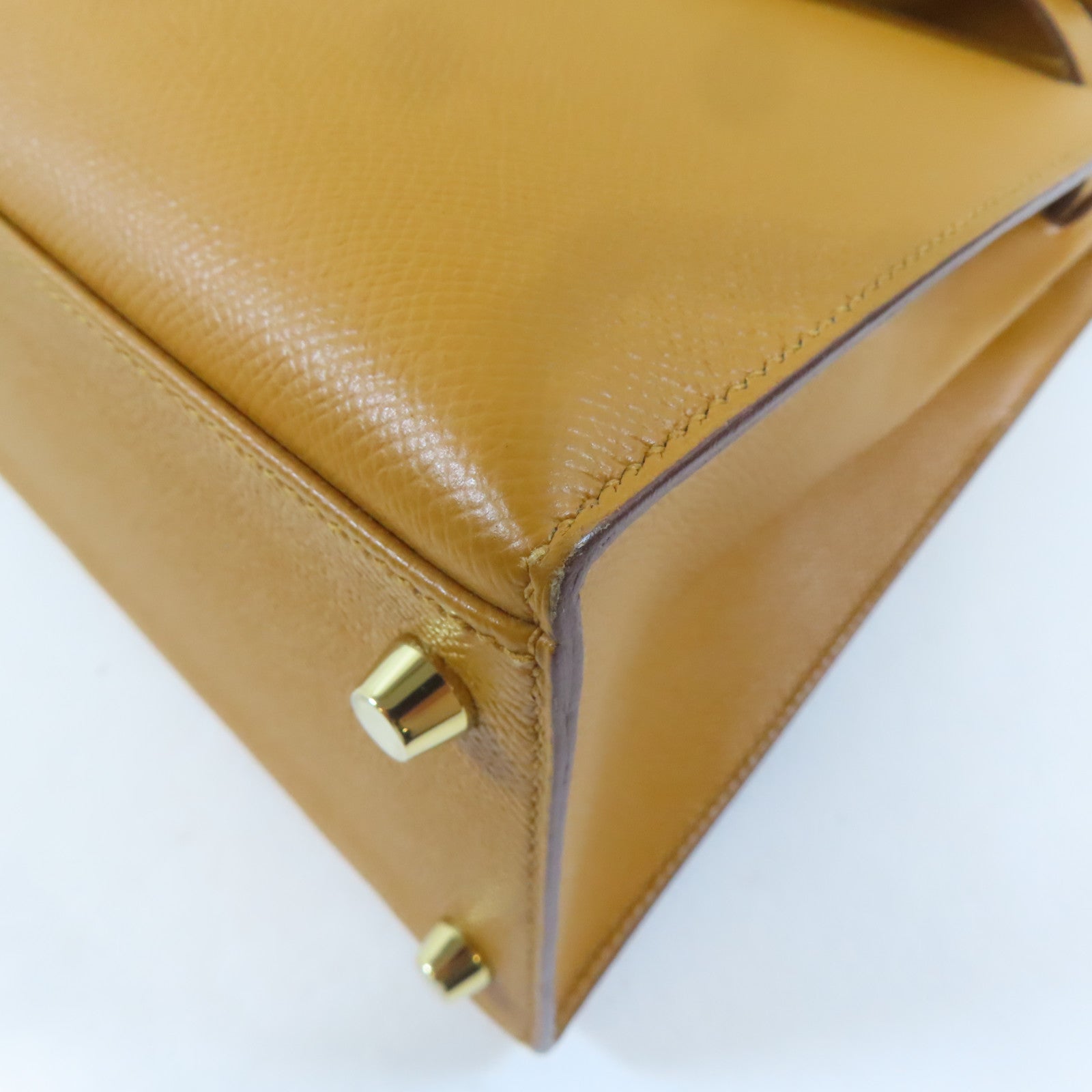 HERMES Epsom皮革Kelly 28金扣手挽肩背兩用袋Caramel/啡色
