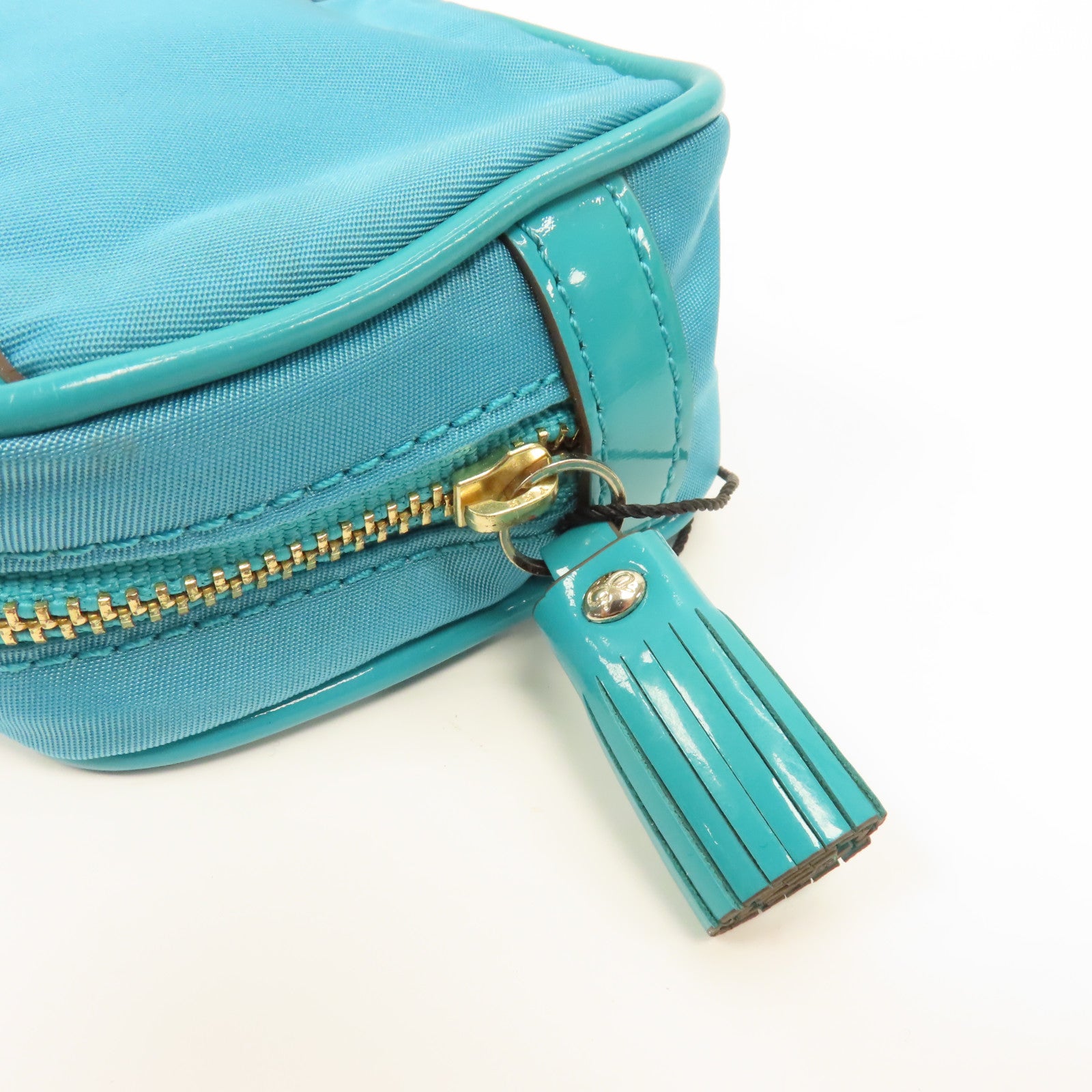 ANYA HINDMARCH 尼龍Clutch Bag金扣手拿包藍色