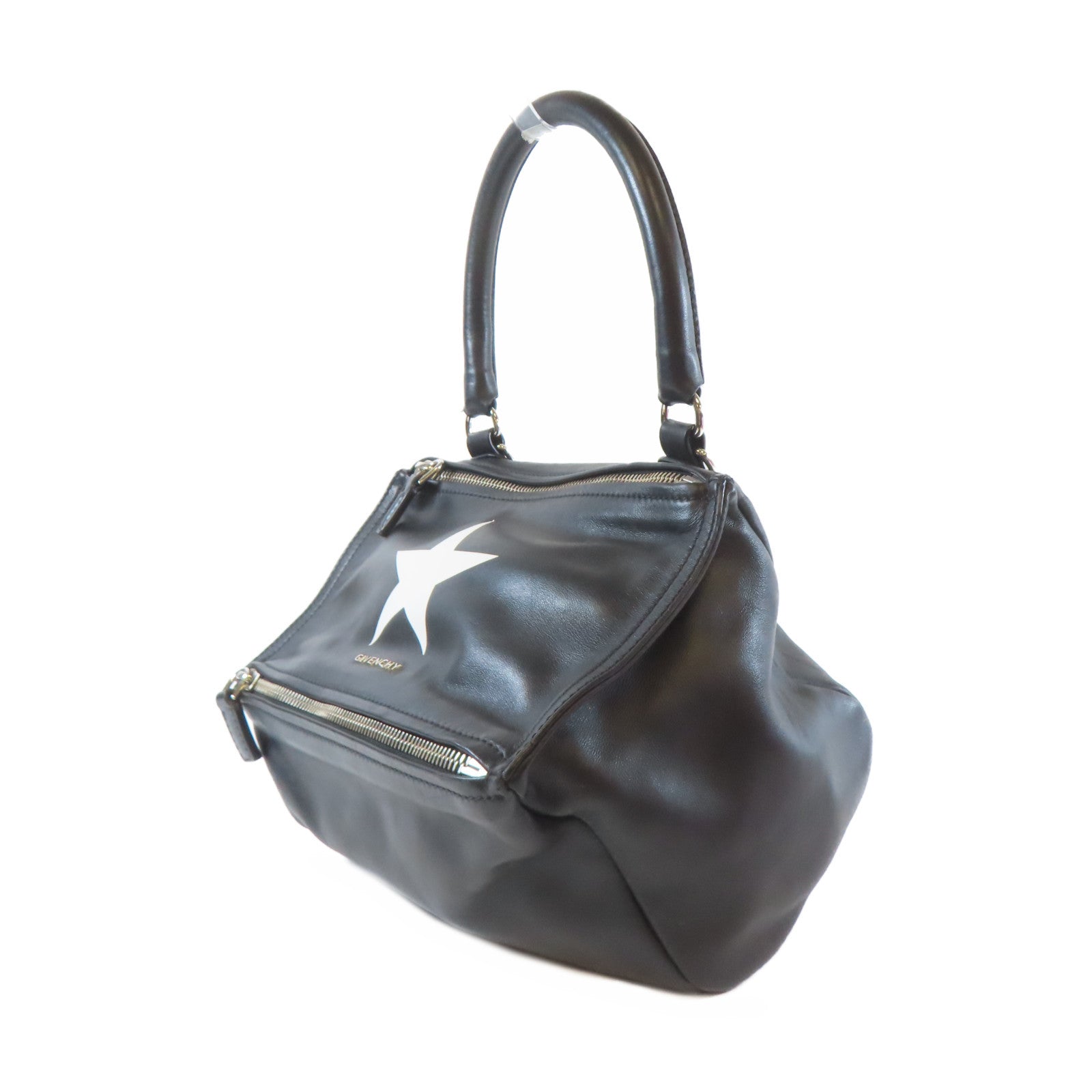 GIVENCHY 【激減優惠】牛皮皮革Pandora銀扣手挽肩背兩用袋黑色