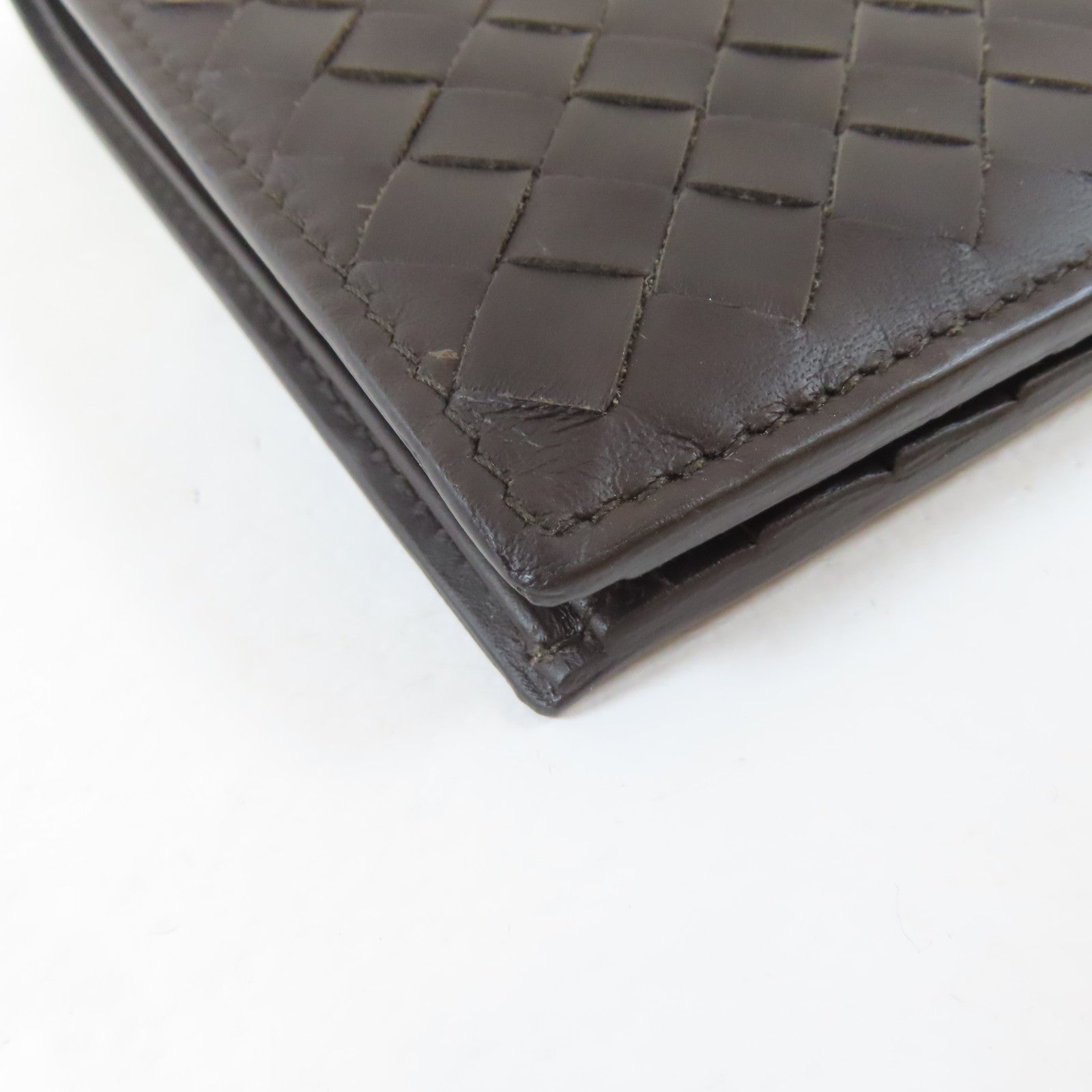 BOTTEGA VENETA 織紋羊皮皮革Bifold Wallet錢包啡色