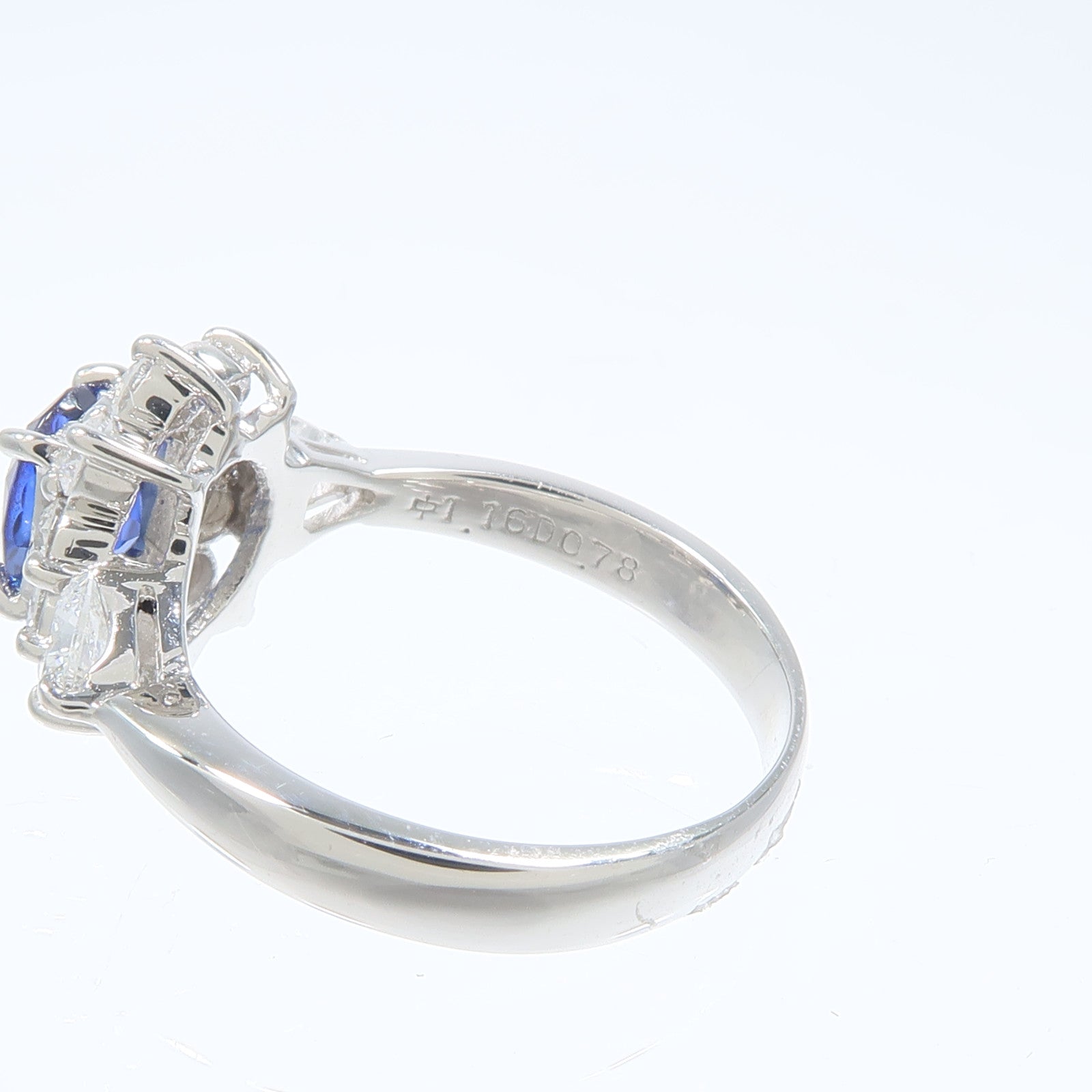 JEWELRY PT900鉑金Sapphire Diamond Ring藍寶石/鑽石戒指