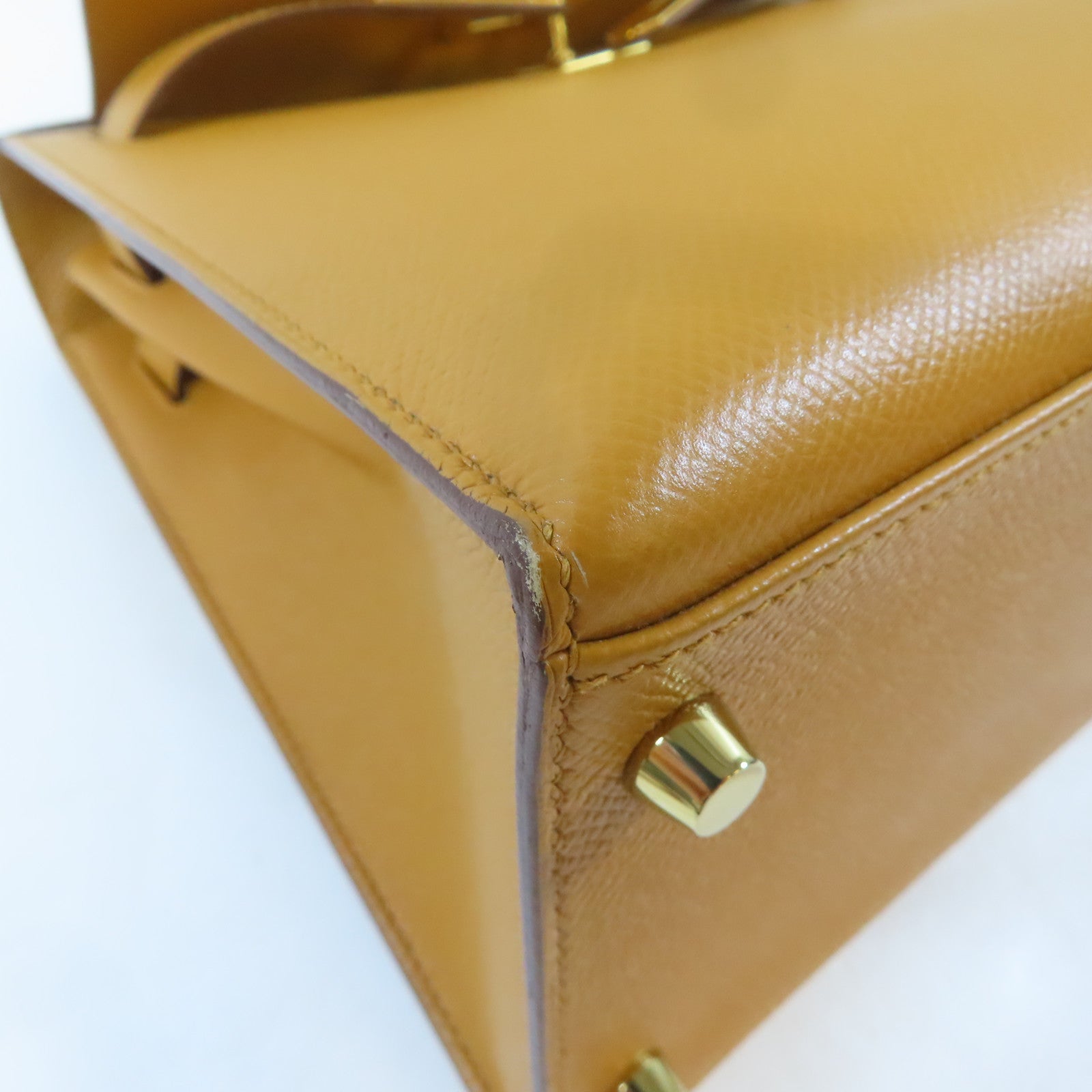 HERMES Epsom皮革Kelly 28金扣手挽肩背兩用袋Caramel/啡色