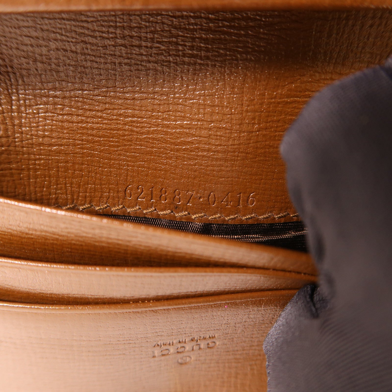 GUCCI 塗層帆布Horsebit 1955金扣錢包