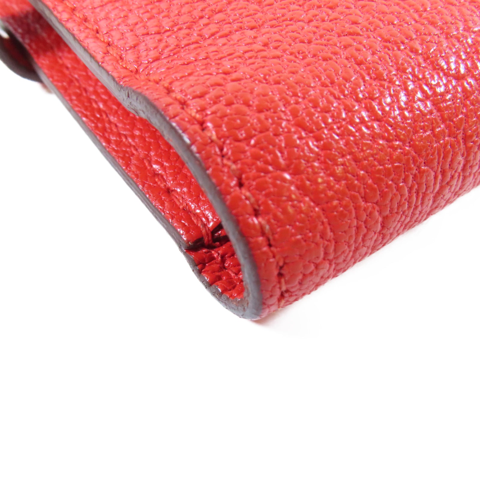 HERMES 【激減優惠】Chevre皮革Kelly Wallet金扣錢包Rouge Tomate/紅色