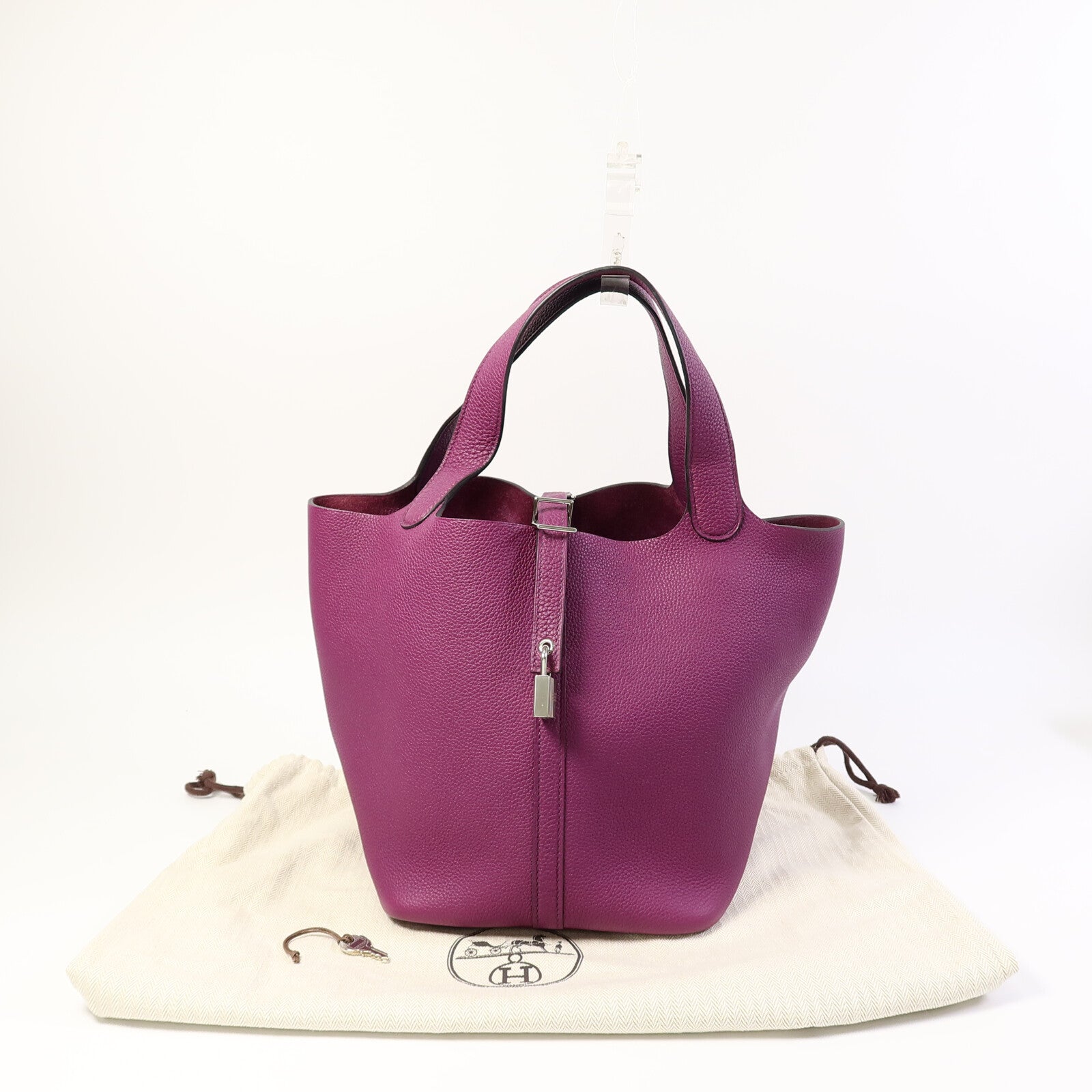 HERMES Clemence皮革Picotin MM手挽袋Anemone
