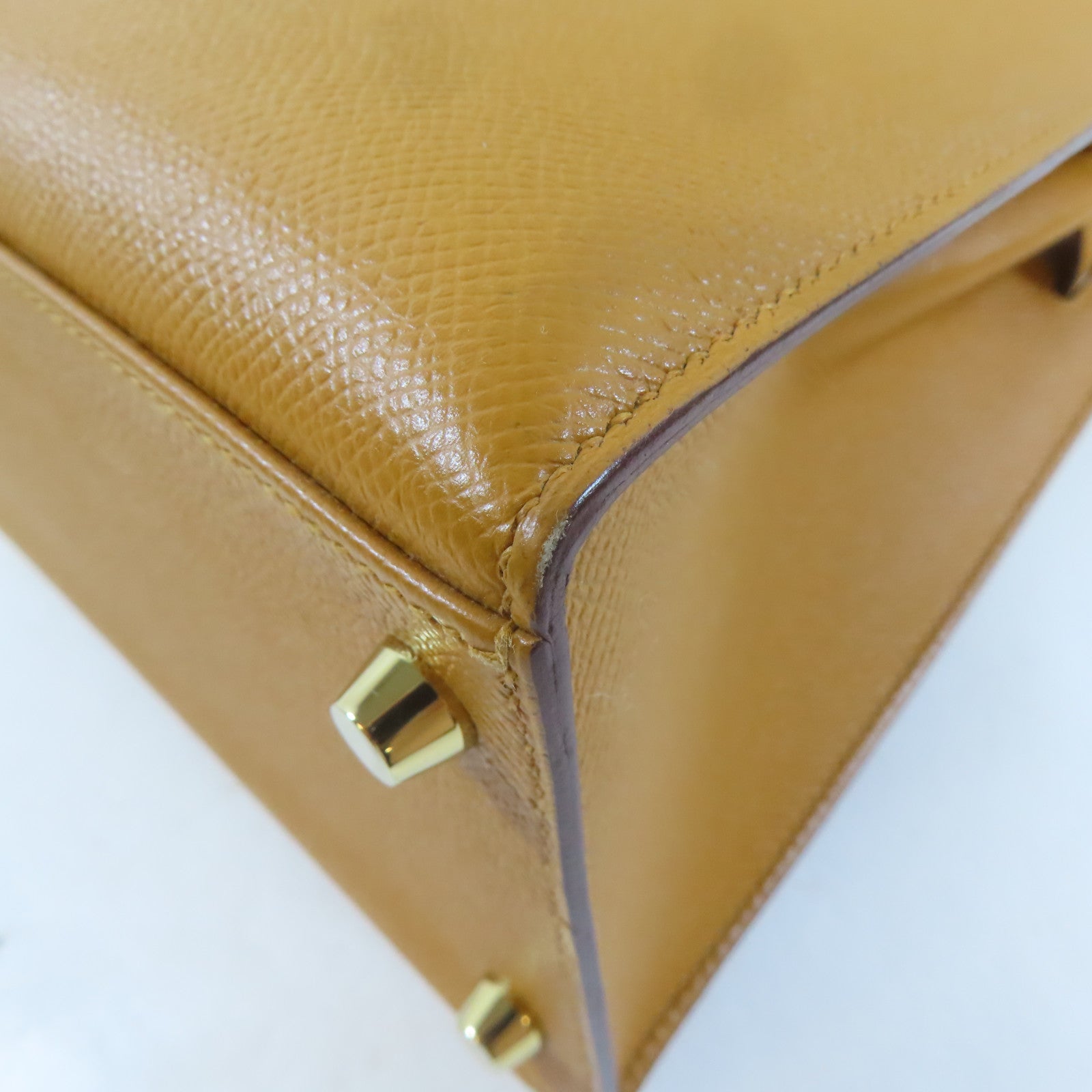 HERMES Epsom皮革Kelly 28金扣手挽肩背兩用袋Caramel/啡色