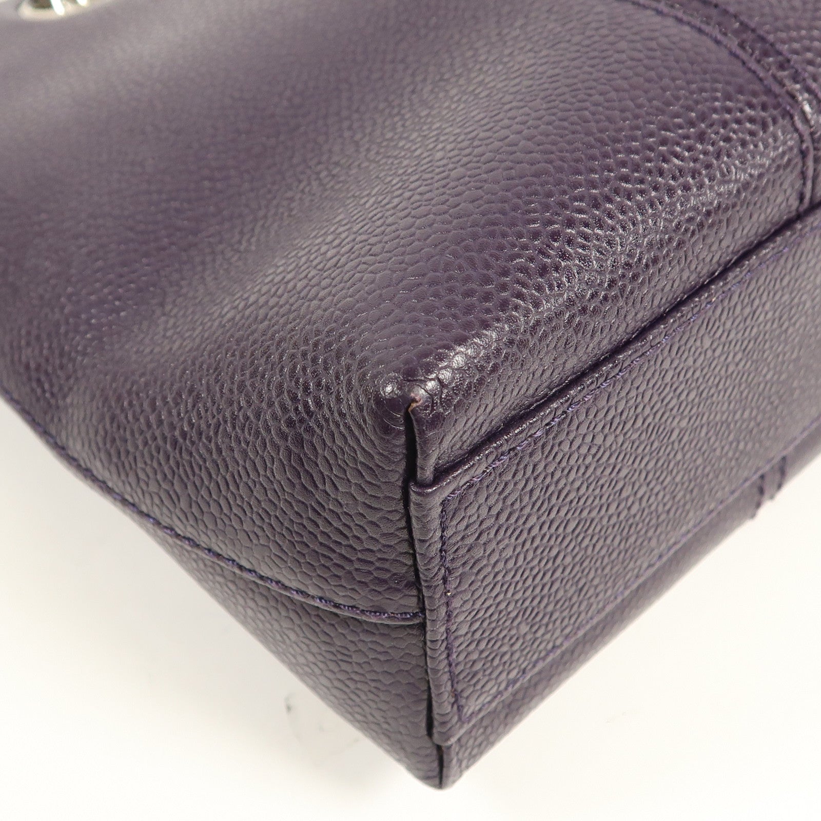 CHANEL 牛皮皮革Chain Shoulder銀扣鏈帶肩背袋