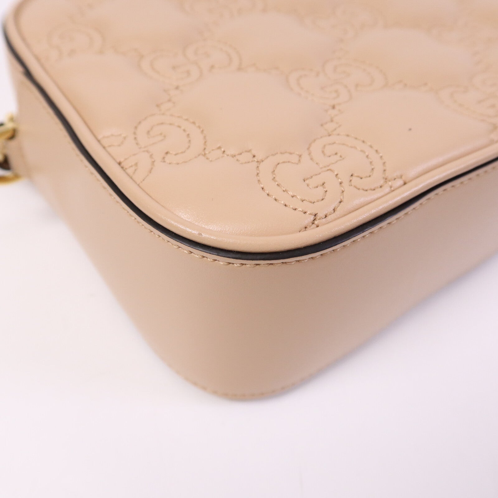 GUCCI 【激減優惠】牛皮皮革GG Matelasse Small Shoulder金扣肩背袋