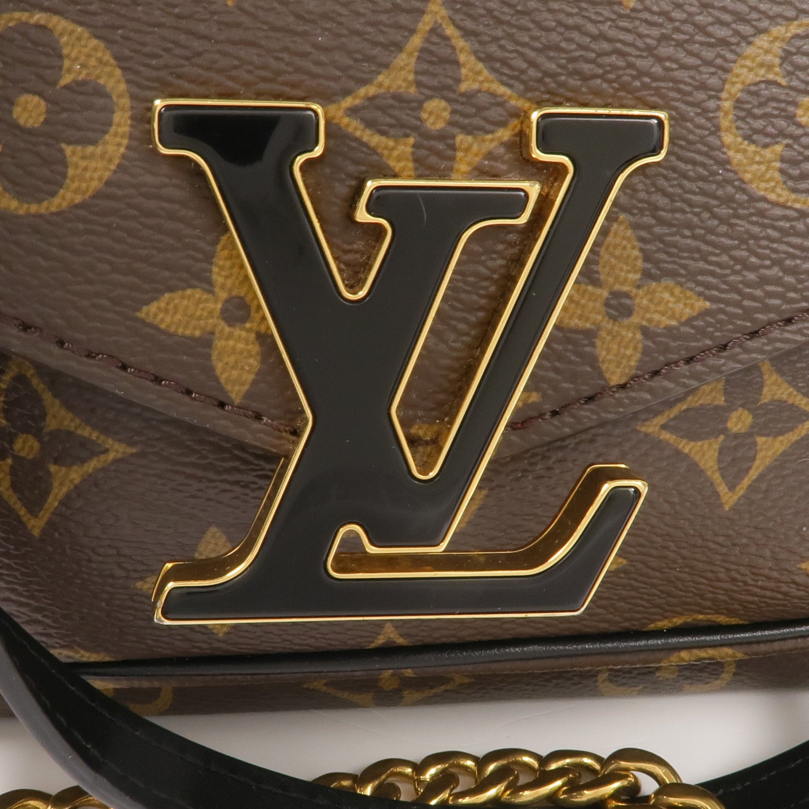 LOUIS VUITTON Monogram Passy金扣肩背袋棕色