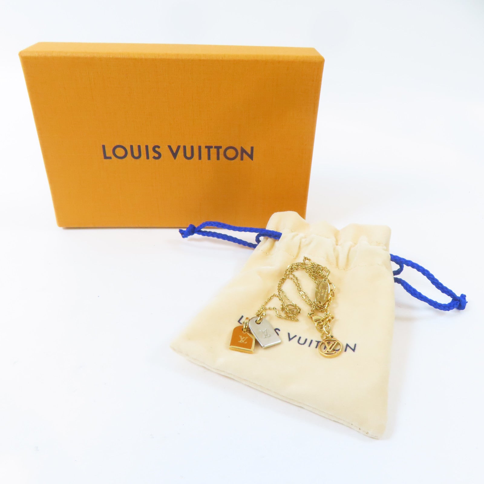 LOUIS VUITTON 金屬Nanogram Necklace項鍊#42cm