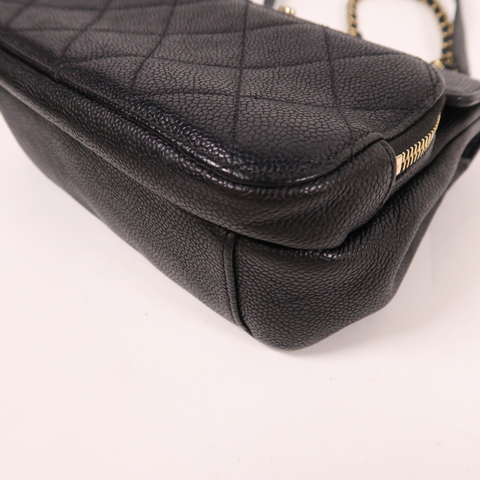 CHANEL 牛皮皮革Chain Shoulder金扣鏈帶肩背袋