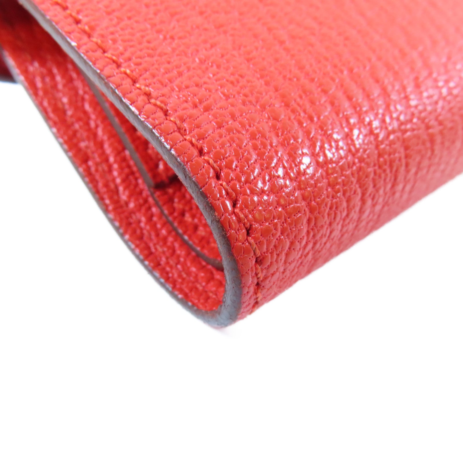 HERMES 【激減優惠】Chevre皮革Kelly Wallet金扣錢包Rouge Tomate/紅色