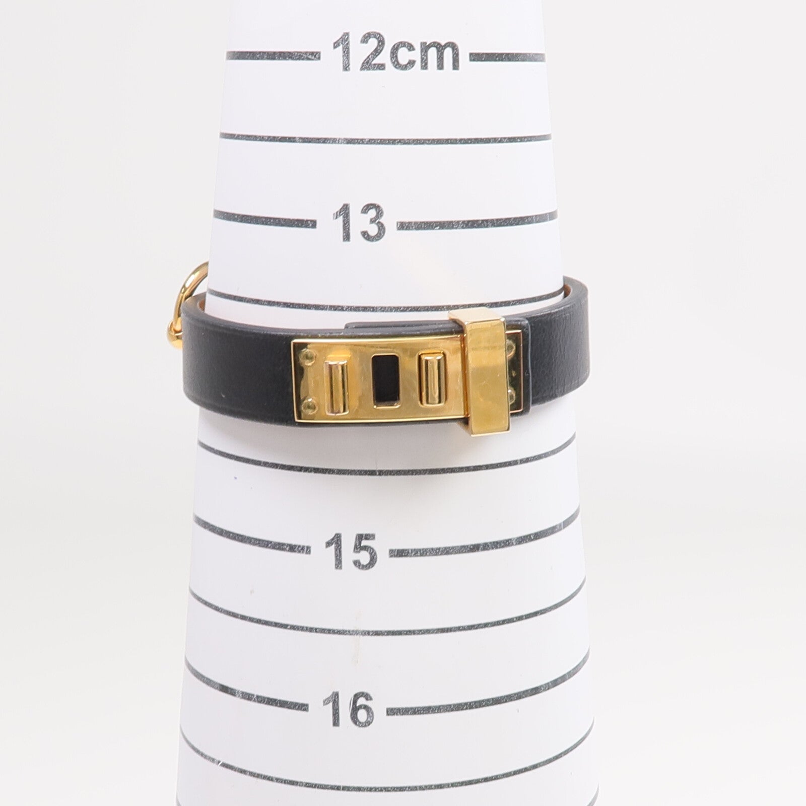 HERMES Swift皮革Mini Dog Bracelet金扣手帶Noir