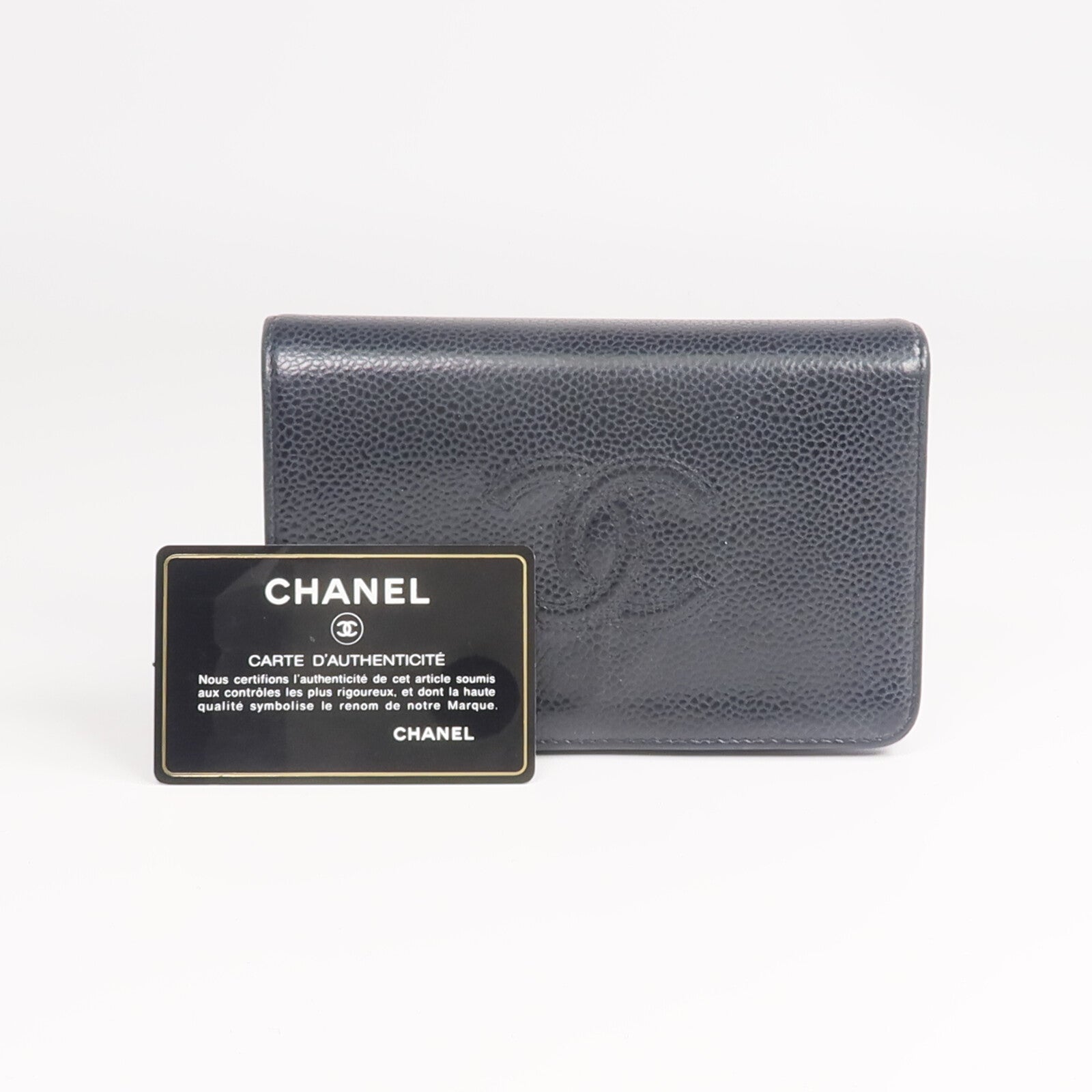 CHANEL 牛皮皮革Wallet金扣錢包