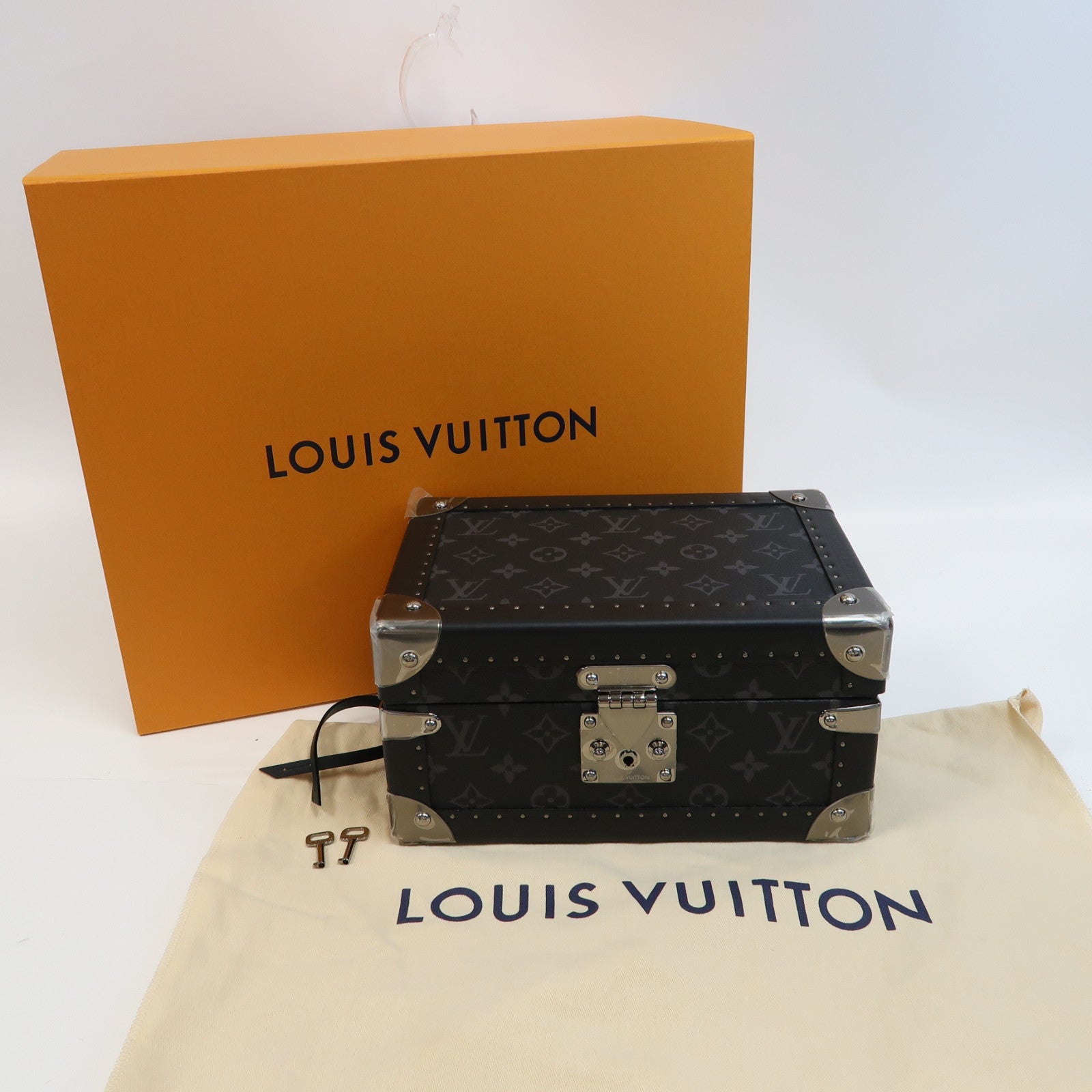 LOUIS VUITTON Monogram Coffret Tresor 24銀扣行李箱黑色